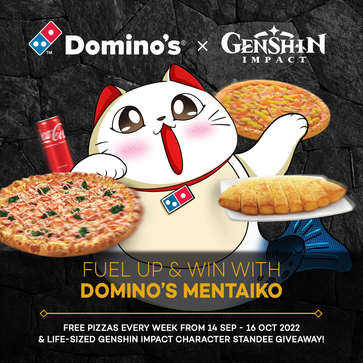 Win free Domino's Pizza and Genshin Impact standees