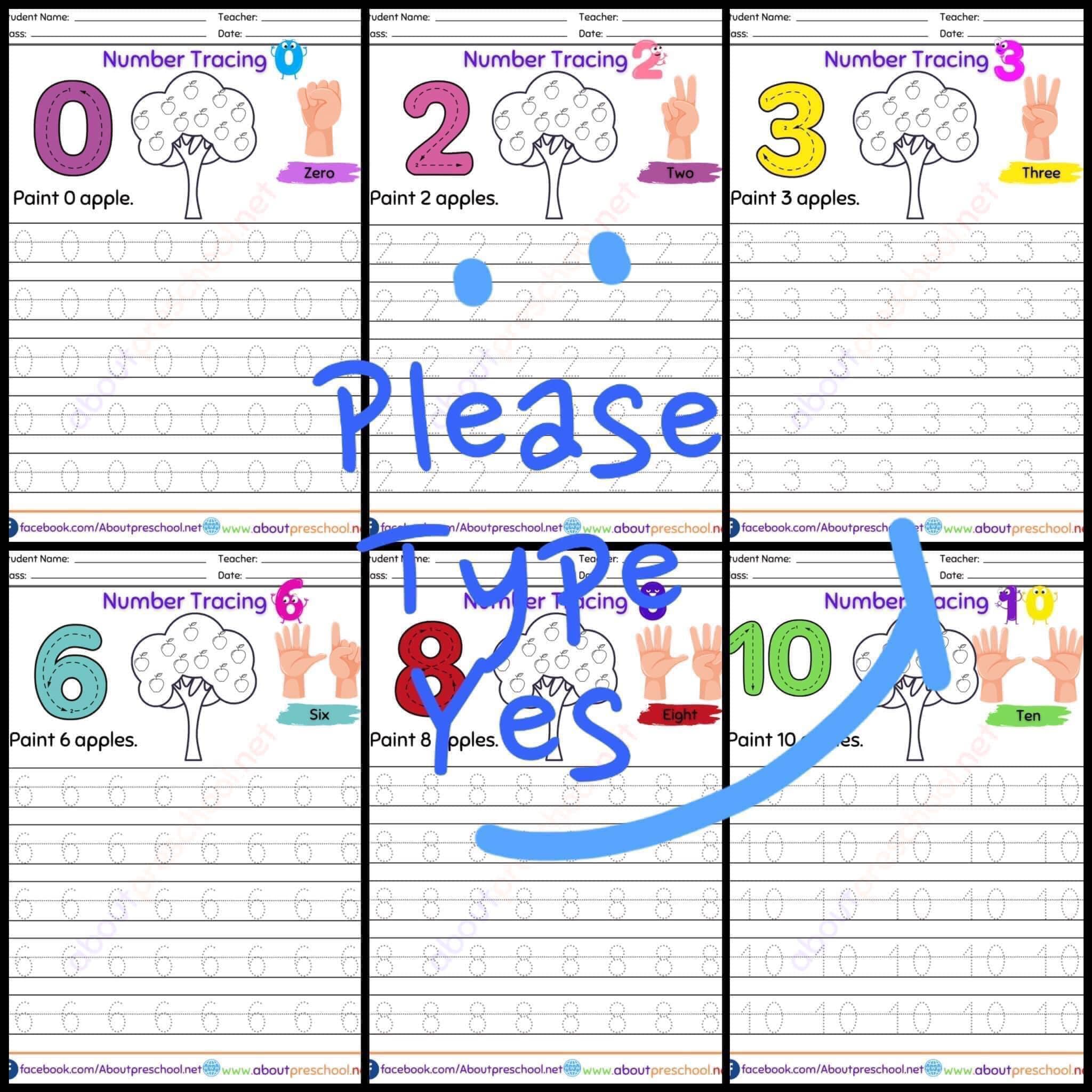 AboutPreschool.net - Number Tracing Download PDF https://aboutpreschool ...