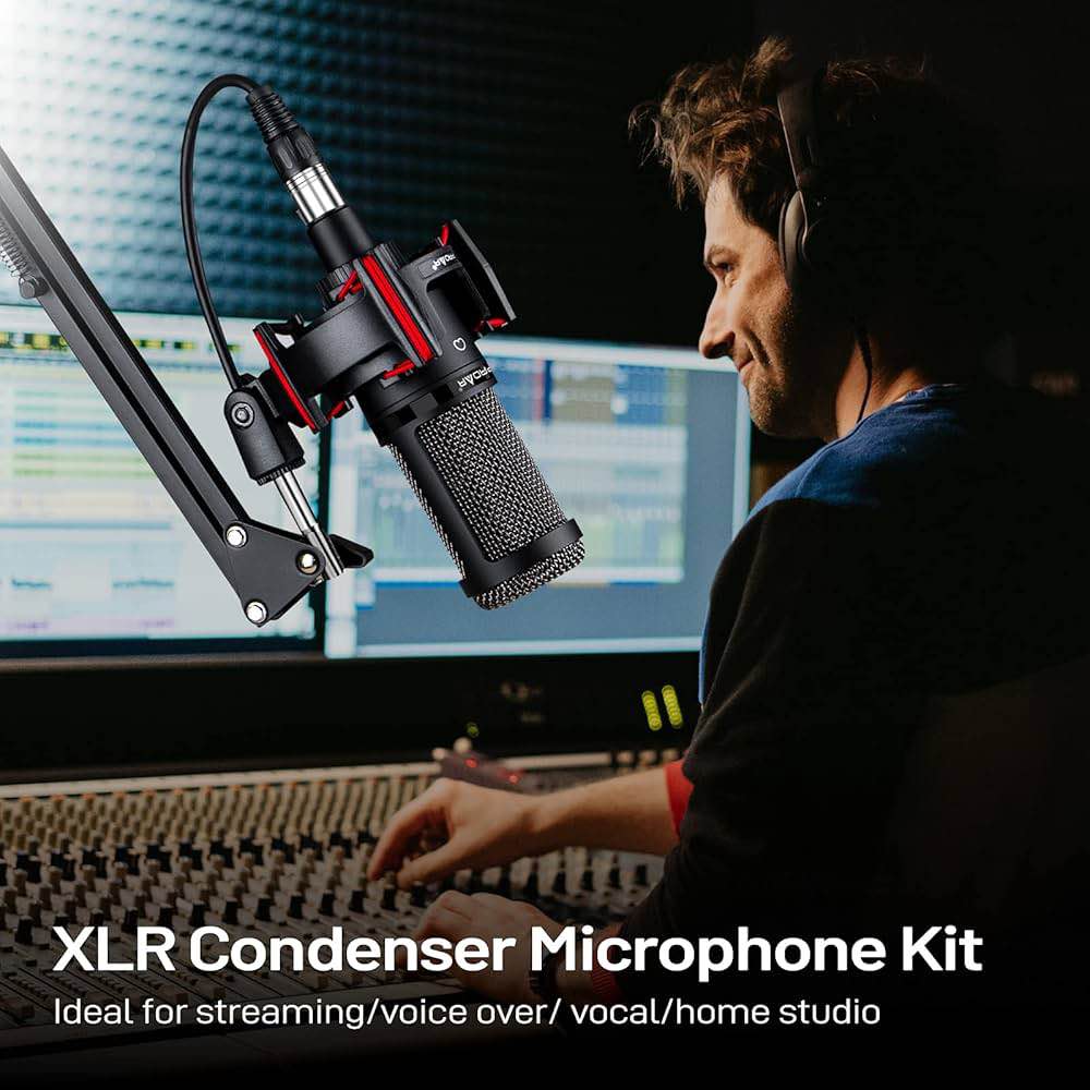 Proar Condenser Microphone XLR,Professional Studio Recording Microphone ...