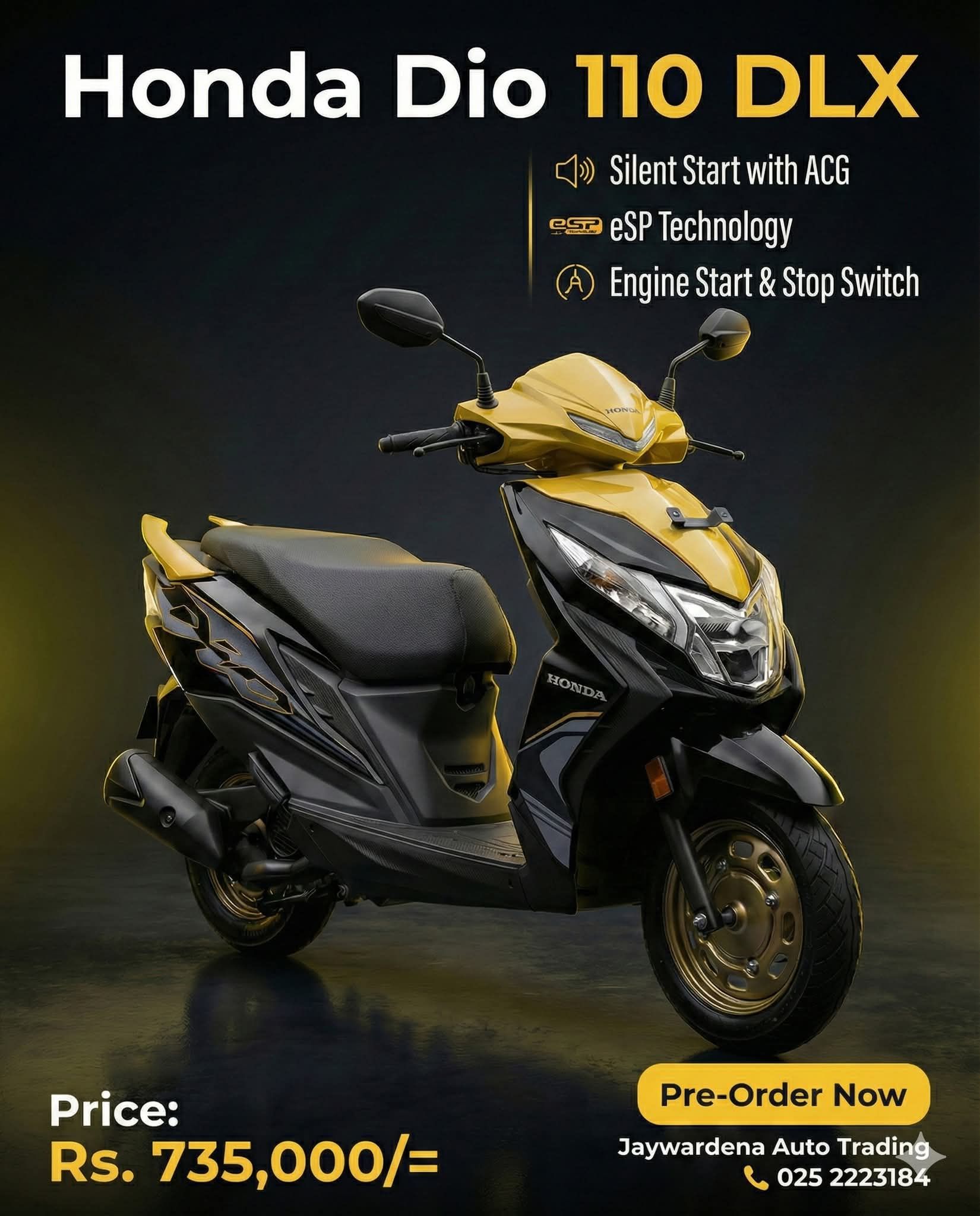 Pre-order Honda Dio 110 DLX motorcycle now