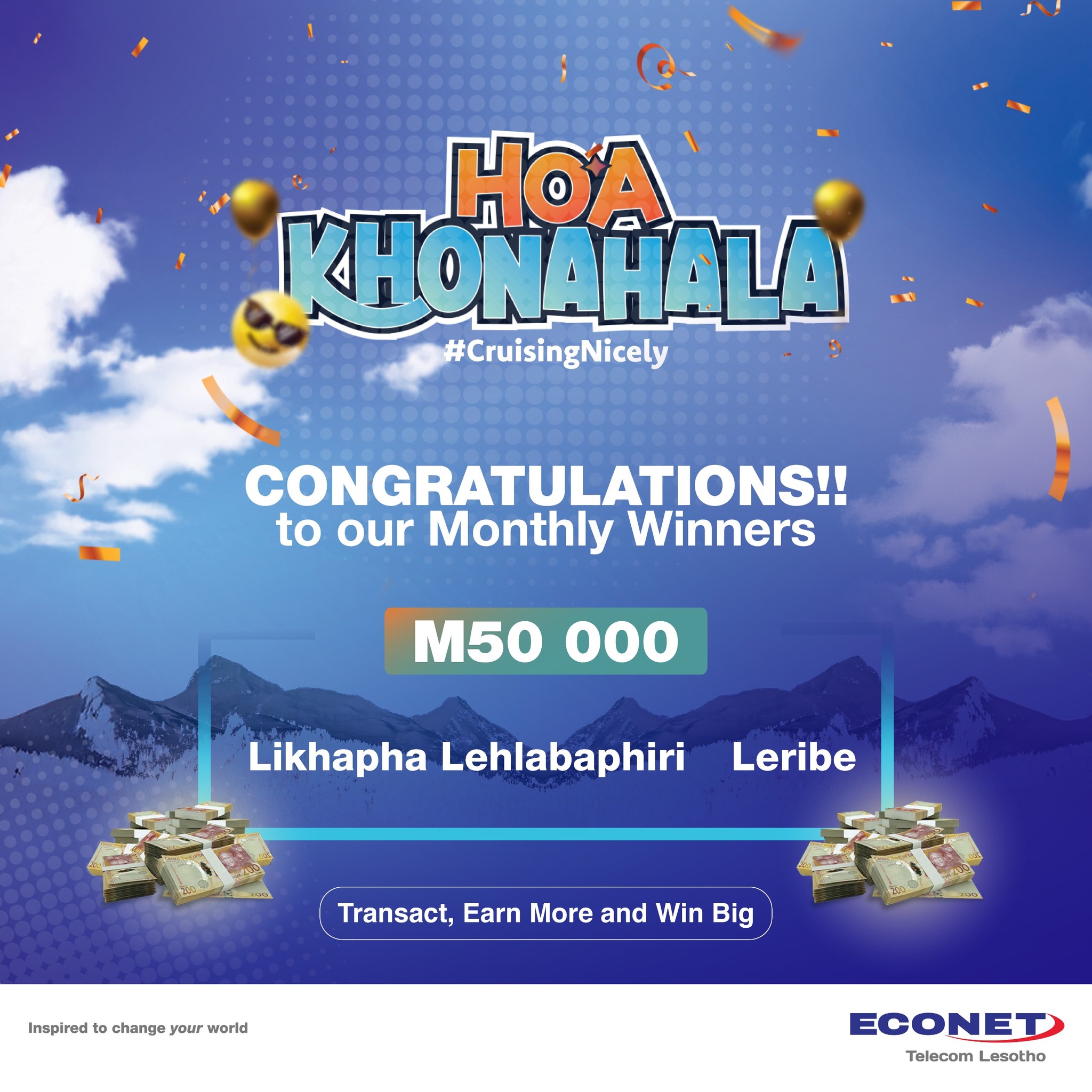Econet - Congratulations to our monthly winner! 💰🎉 Likhapha ...