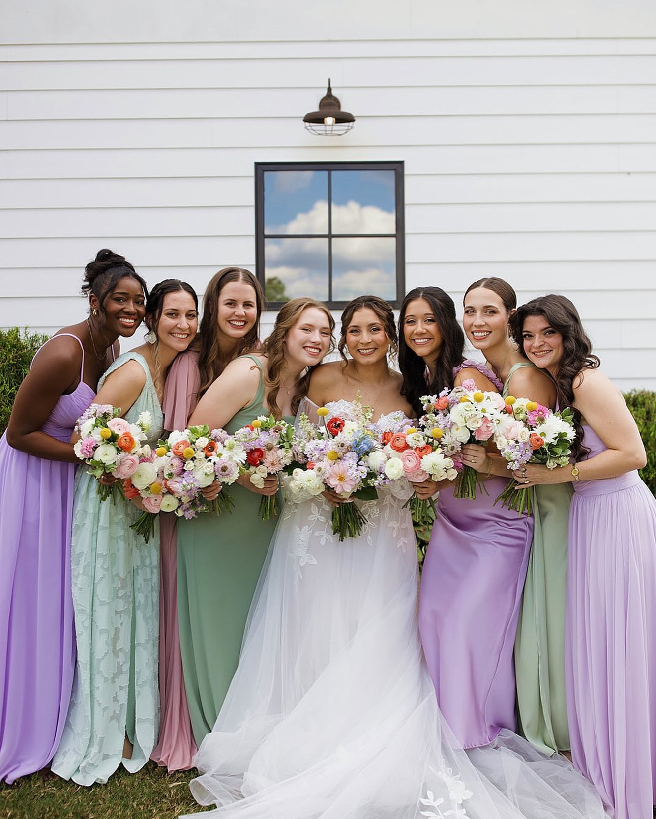 lavender and sage bridesmaid dress is the move! #bridalparty #bridesmaidsbouquet #fallwedding #bridesmaidsflowers #fallflowers #lavenderandsage Nikita Winter Ties Long 09.09.20241 making it a versatile Color:Deep Teal