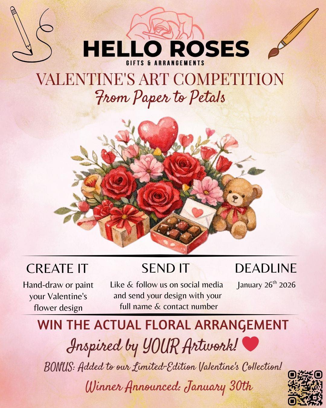 Hello - ️🎨 VALENTINE’S ART COMPETITION – HELLO ROSES 🌹 From Paper to ...