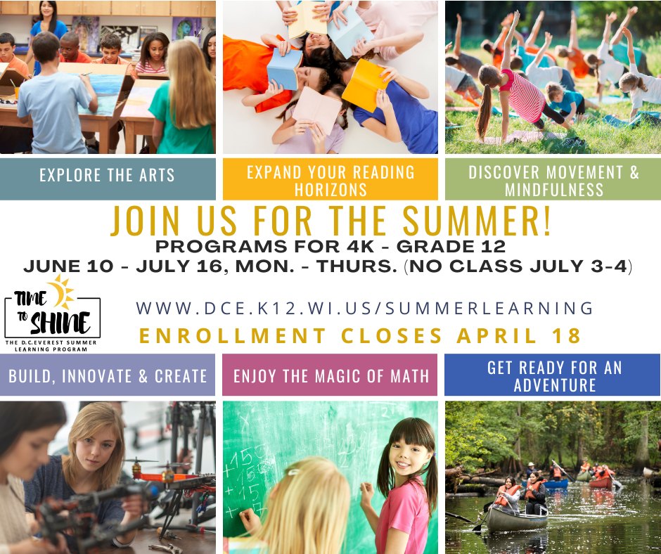 DCE Summer Program enrollment... - DC Everest Middle School
