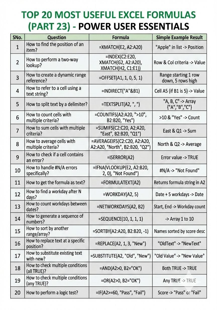 Excel Funclub | Here's my Excel Formulas handbook I use every day ...