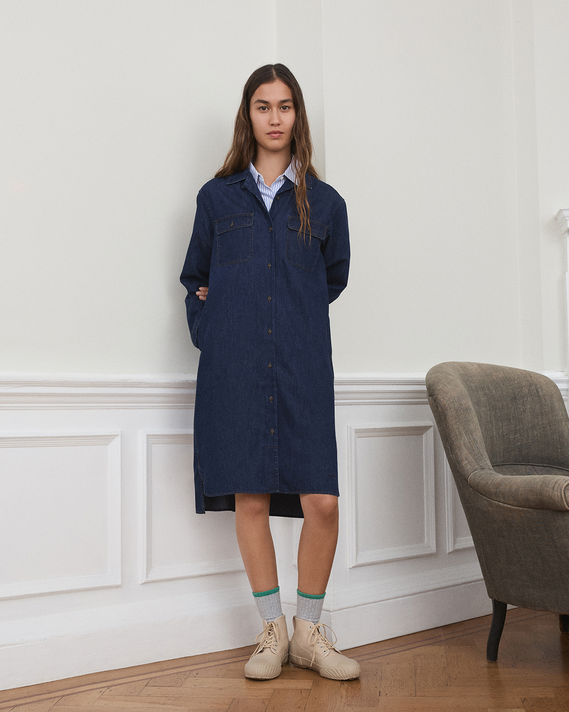 brunello cucinelli denim dress Midi Size (FR):42 effect twill flared dress Macys3 Printable Paper Dolls Dress
