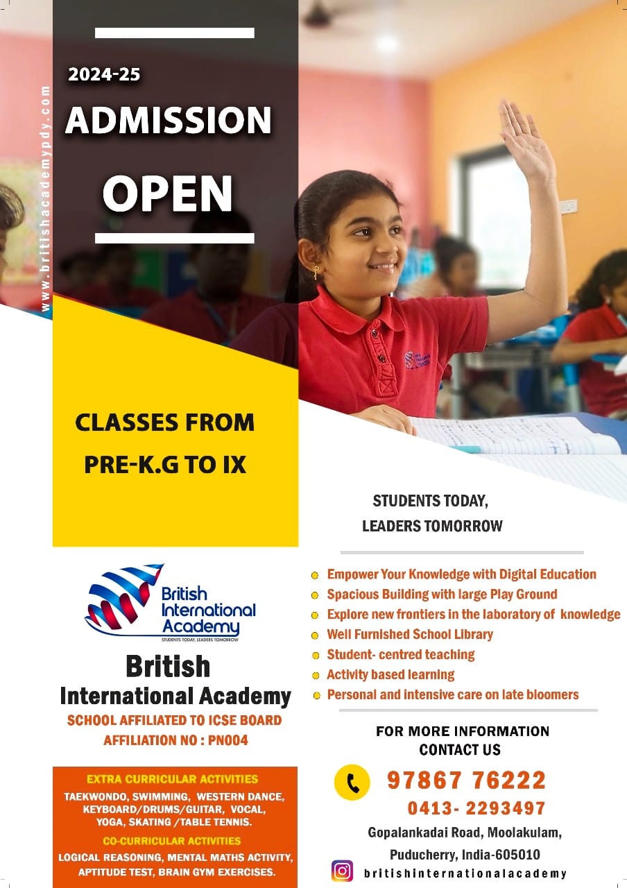 Admission Open 2024-2025.... - British International Academy