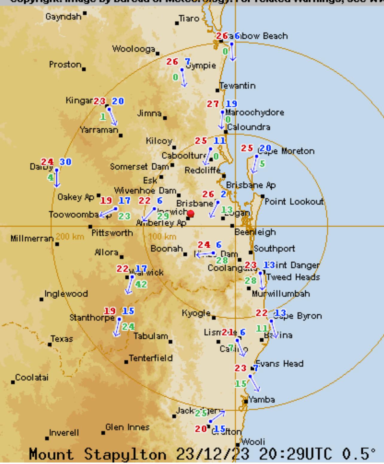 SEQ Weather - Don’t be fooled Mount Stapleton Radar is not... | Facebook