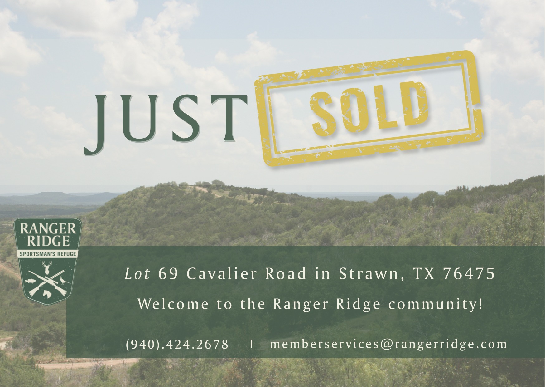 Ranger - A warm congratulations to our newest Ranger Ridge owner on Lot ...