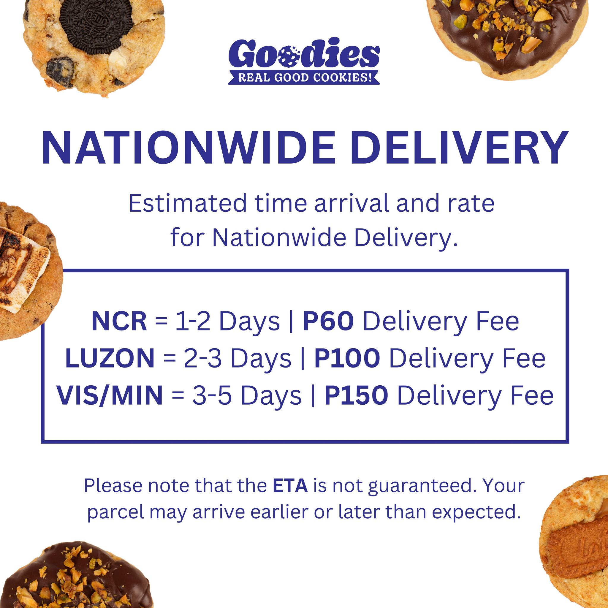 𝐆𝐎𝐎𝐃𝐈𝐄𝐒 - Nationwide Delivery estimated time arrival and rate: NCR = 1 ...