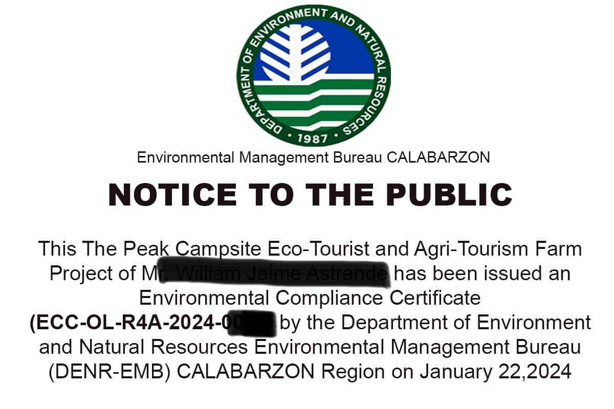 ECC granted ️ - Mt. Pugad Peak Campsite