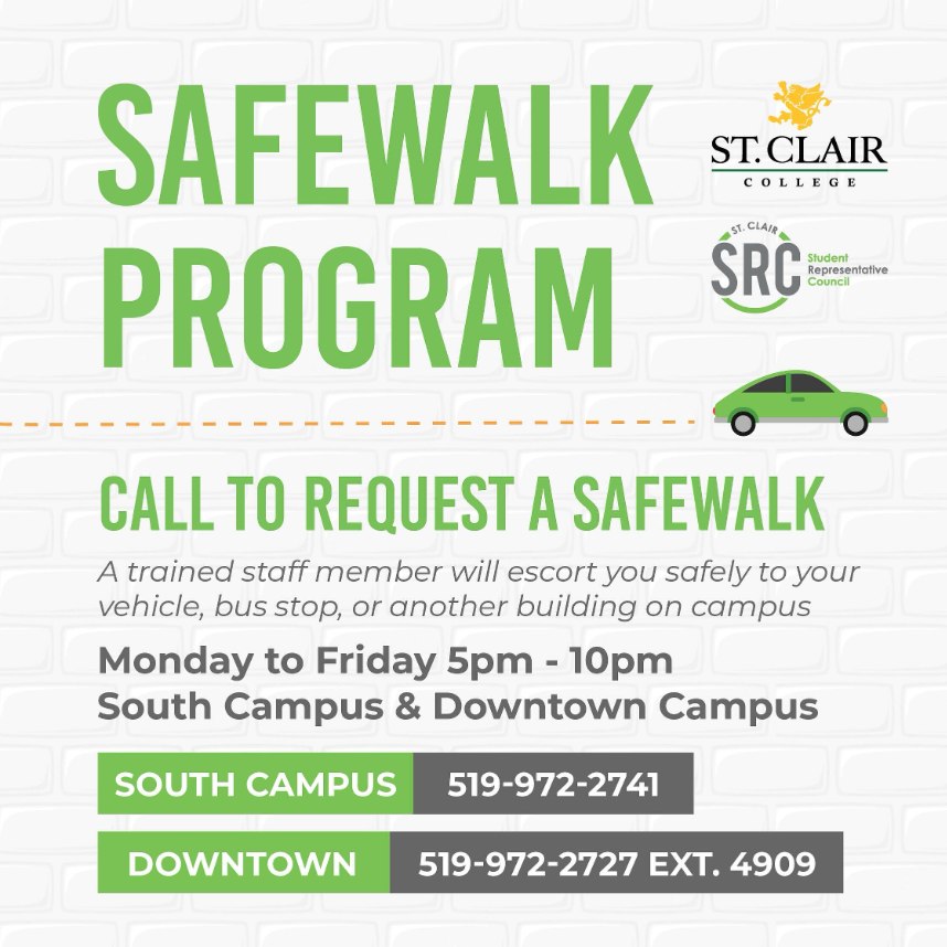 Safe Walk is a free program available... - St. Clair College