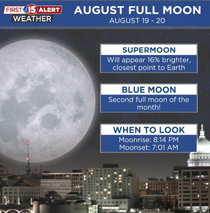 WMTV 15 News - SUPER BLUE MOON 🌕 Look up Monday and... | Facebook