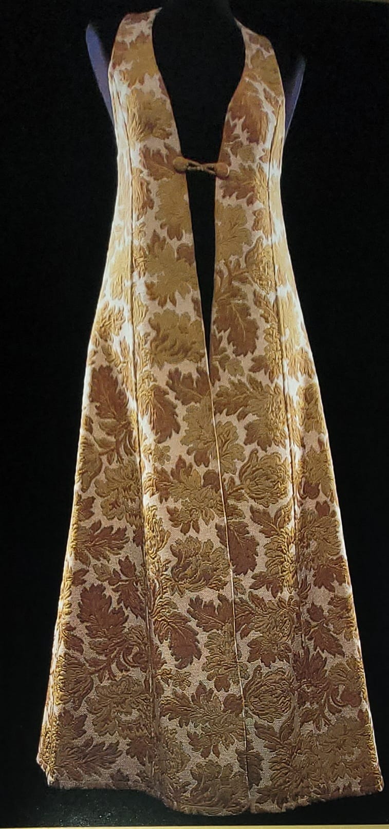 biba gold dress 1970s Rare Biba Gold Sequin Maxi Dress at 1stDibs