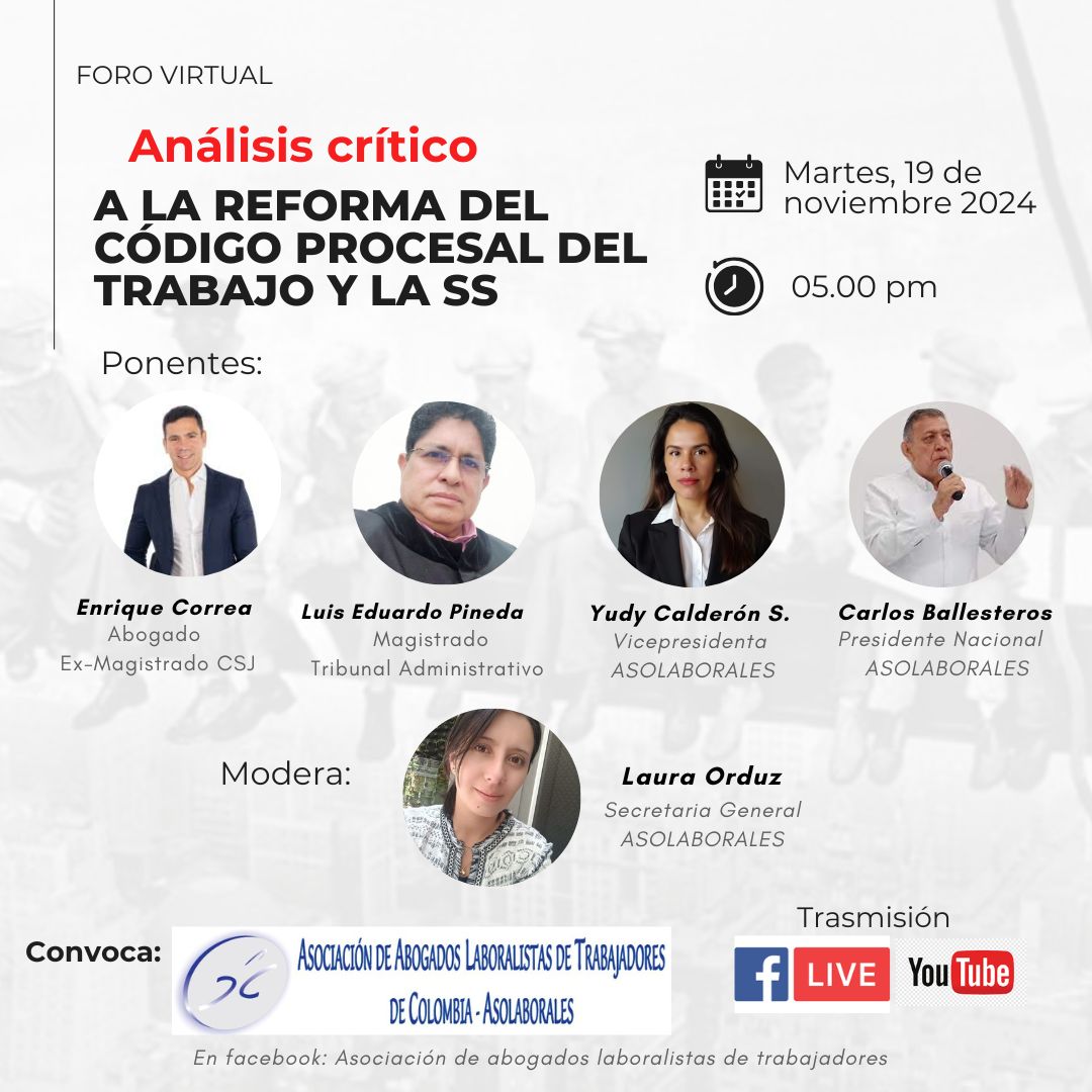 Asociación de Abogadas y Abogados Laboralistas de Trabajadores/as | Bogotá
