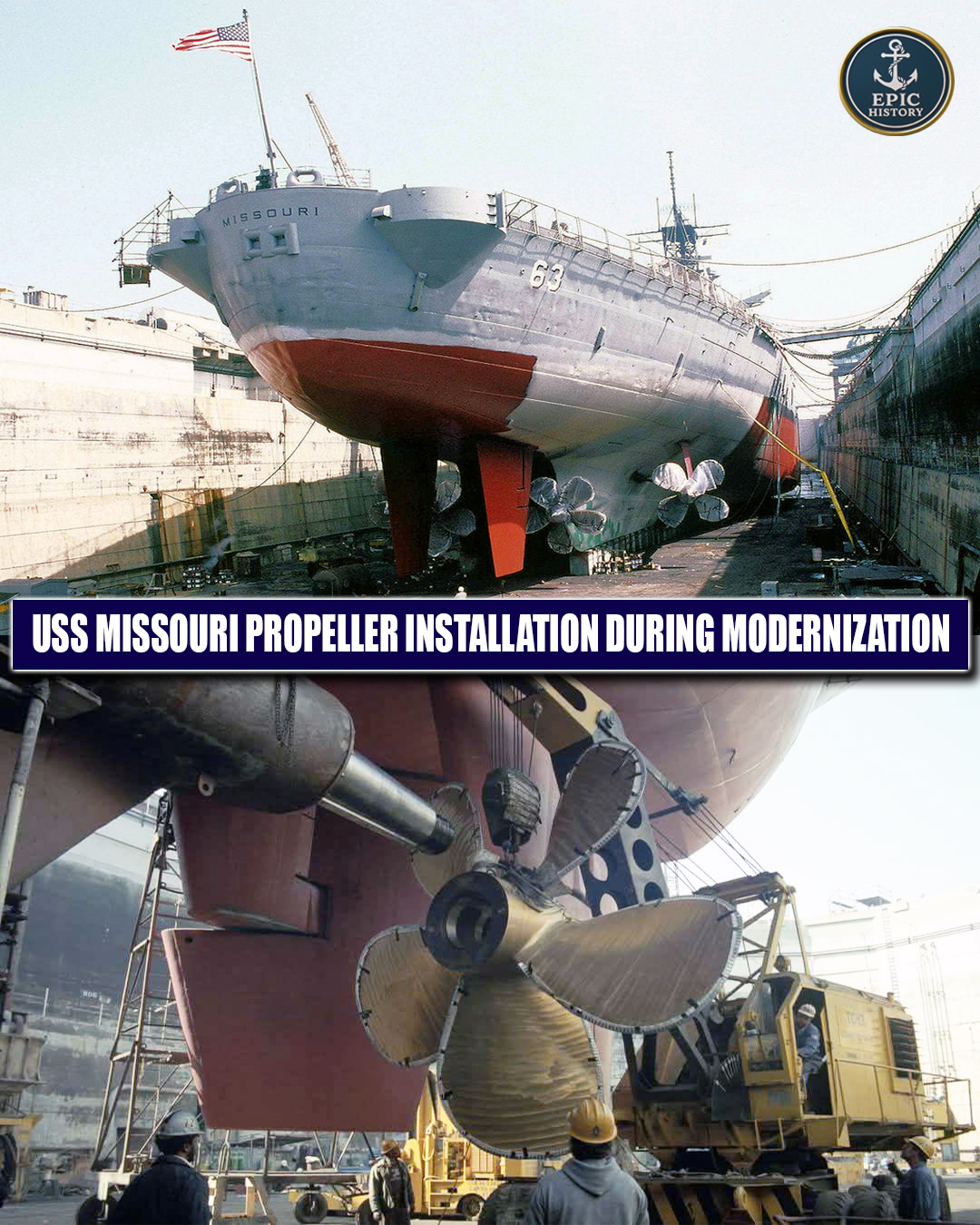 Epic - Large scaffolding has been erected around the superstructure of ...