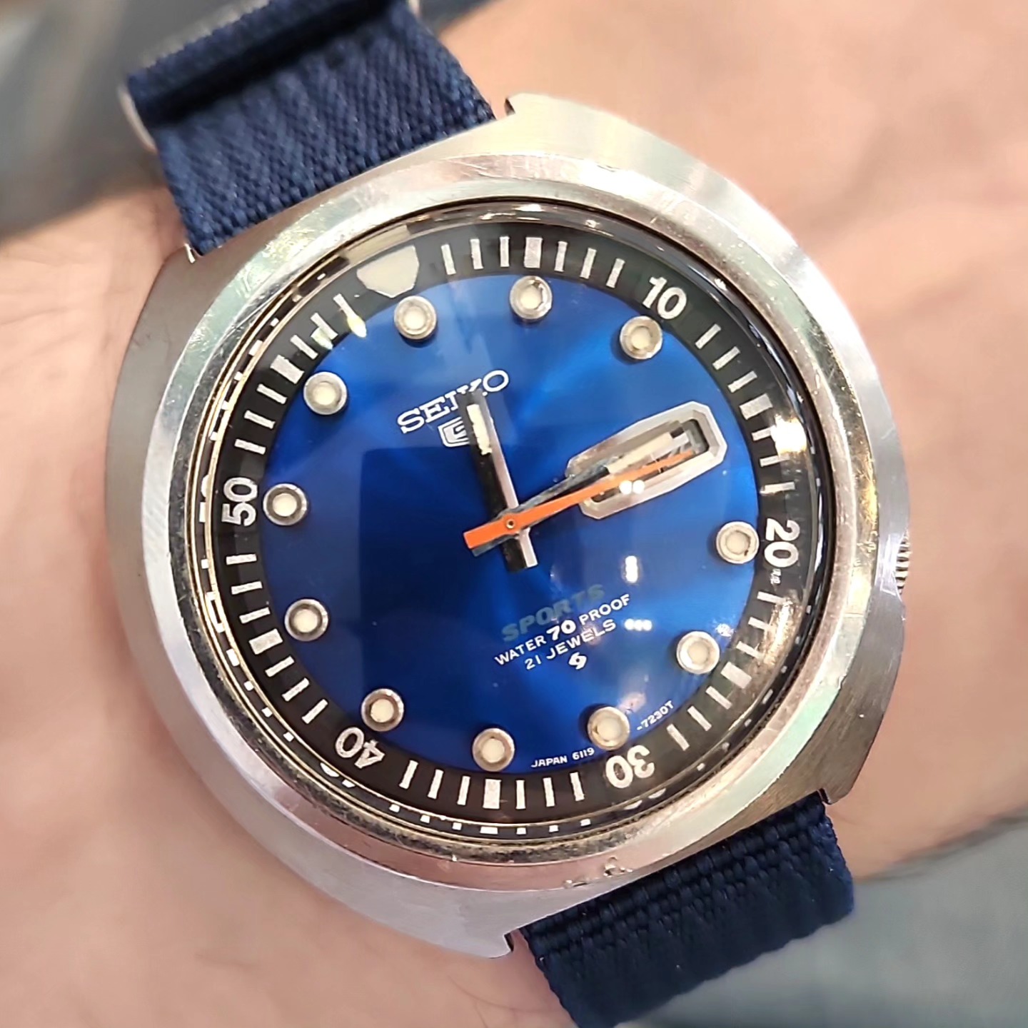 Seiko 6119 7160 Sushi Roll. March 1969