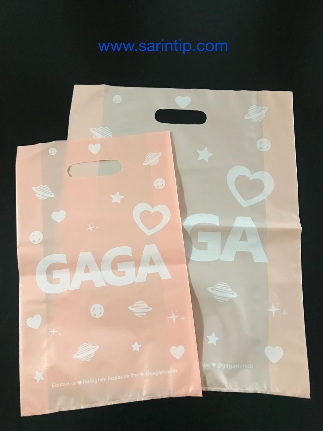 ถุงพลาสติกเนื้อ HD สีพิเศษ พิมพ์ 1 สี 📌ตัวอย่างถุงหูหิ้วของ Gaga 🎁 ...