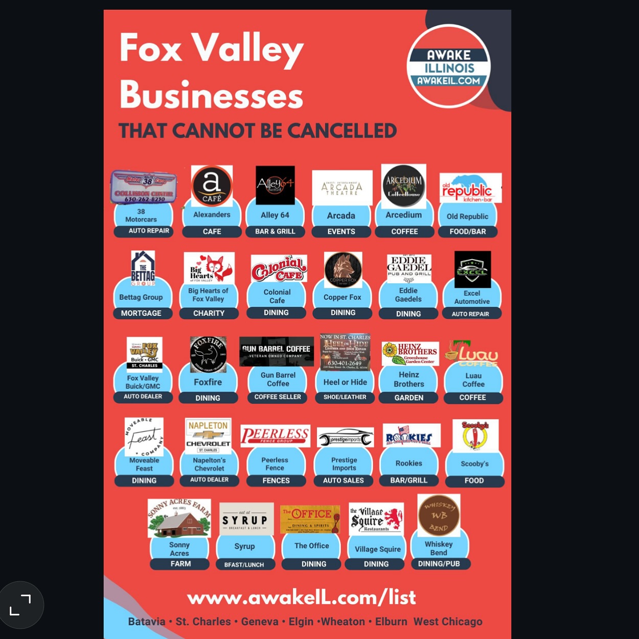 Awake - SHARE! Awake IL compiled a master list of the businesses to ...