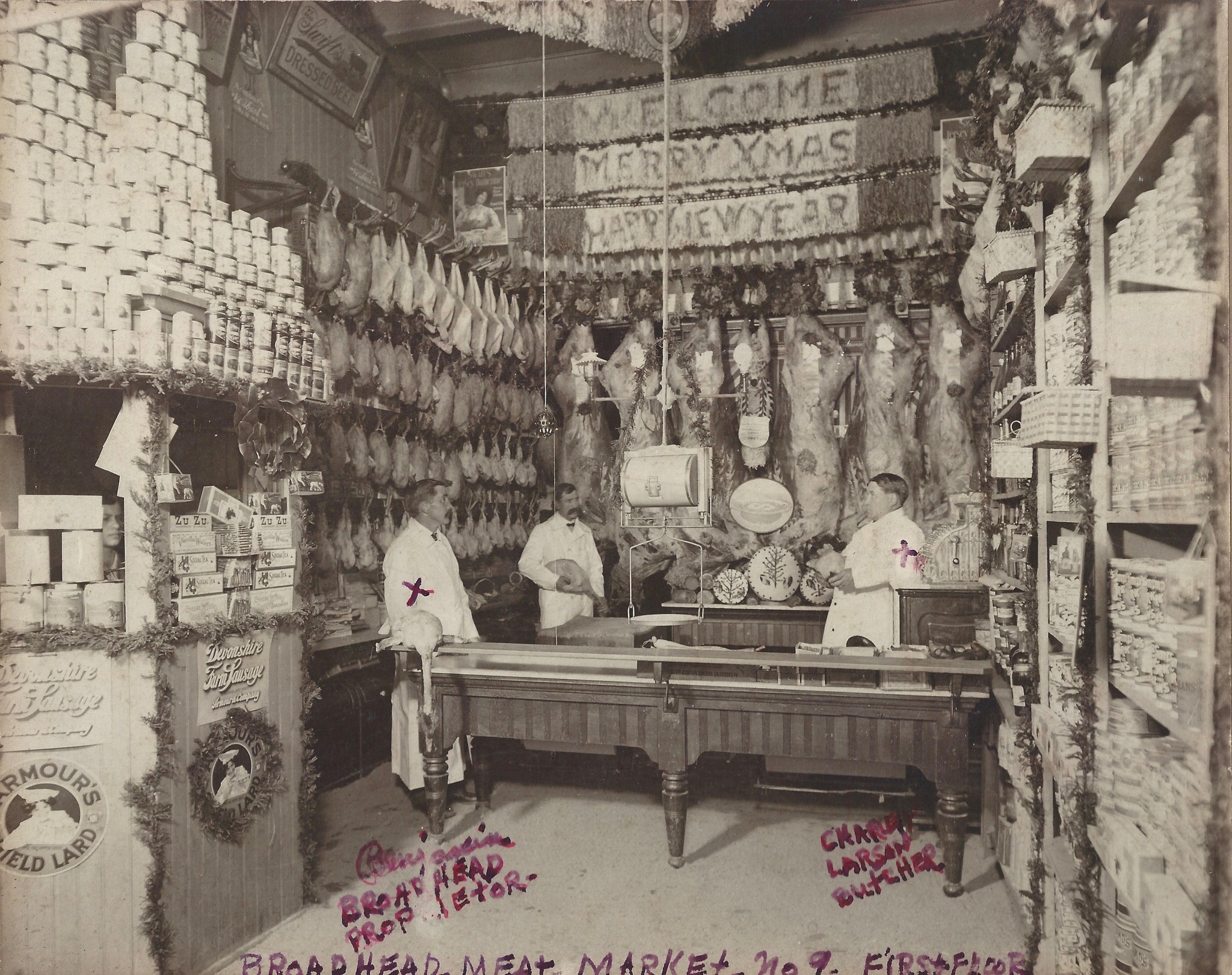 Pullman - Three butchers pose proudly inside the old Pullman Market ...