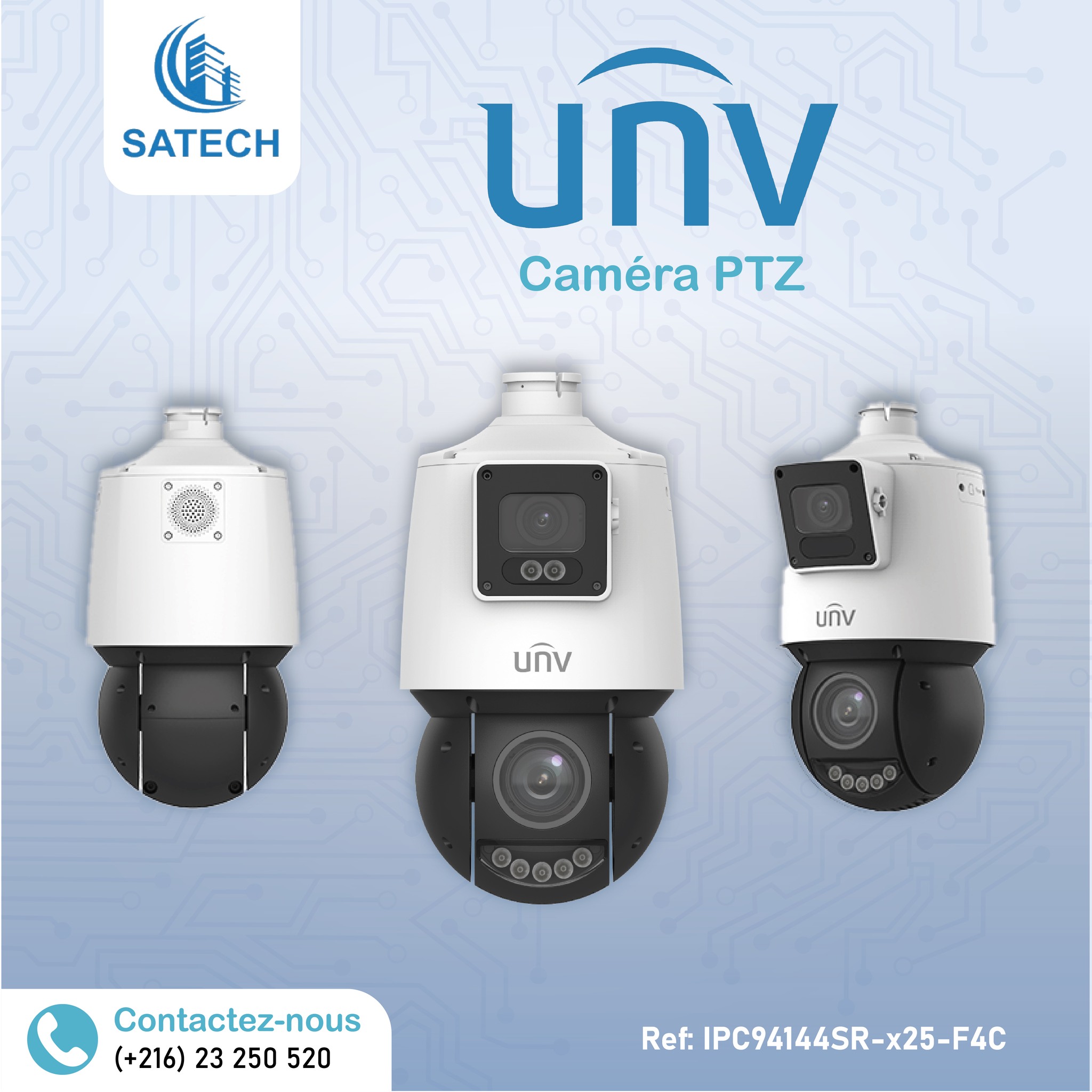 SATECH - Caméra UNV PTZ réseau (ip) à double objectif COLORVU 4MP + 4MP ...