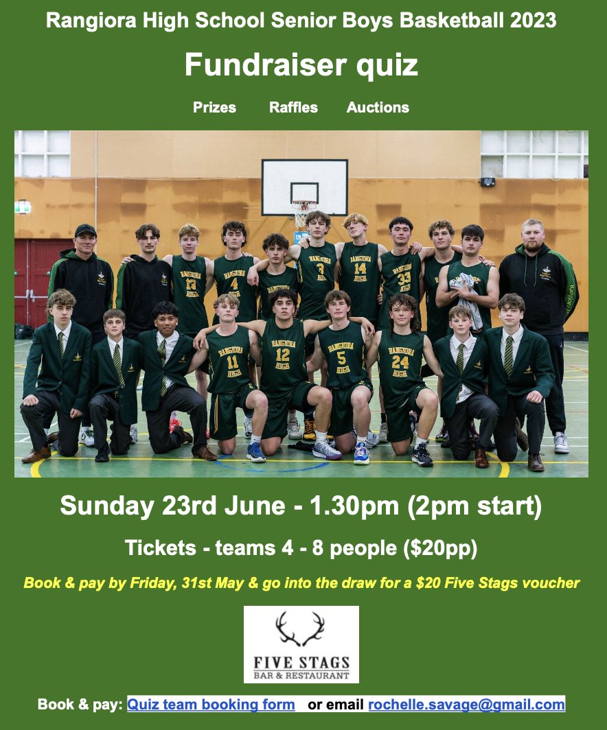 North - 🏀 Support the Rangiora High School Basketball Senior Basketball ...