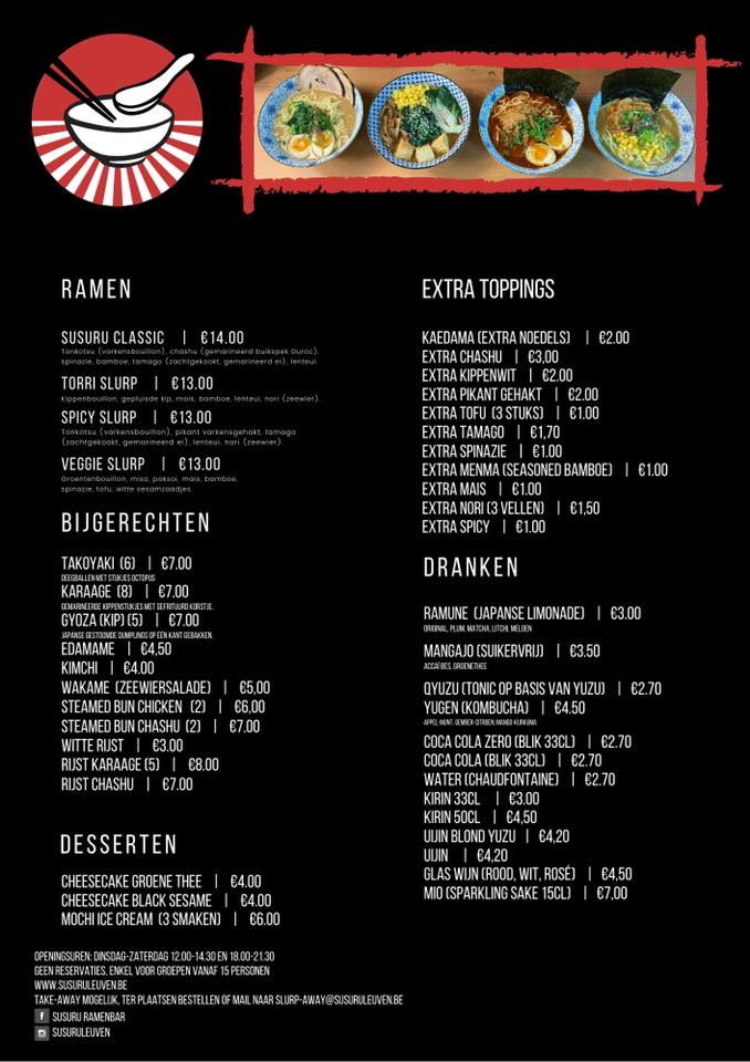 Susuru ramenbar - Updated menu, nieuwe layout | Facebook