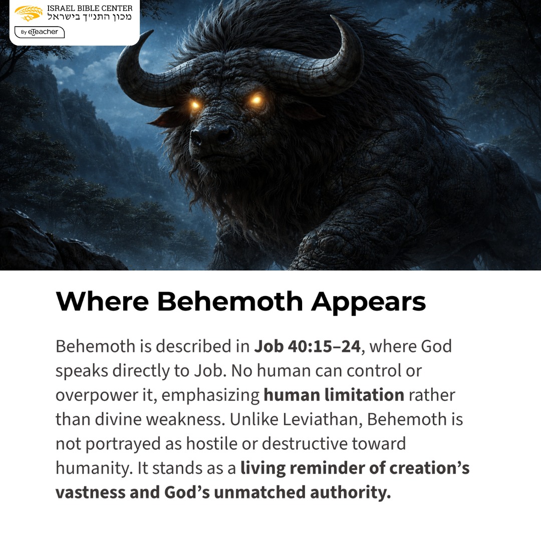 Behemoth is a named creature in the... - Israel Bible Center | Facebook