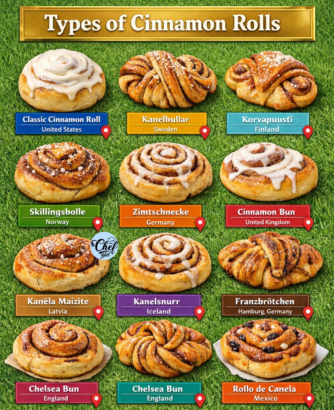 Chef - Types of Cinnamon Rolls Classic Cinnamon Roll: United States ...