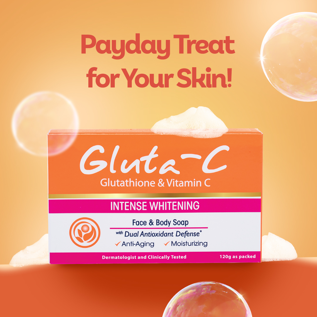 Shower in protection with #GlutaC Intense Whitening Dual Antioxidant Soap—moisturizing, anti-aging, and #LighteningThatCares for all skin types.🌟 Get yours now and enjoy up to 20% off this Payday at