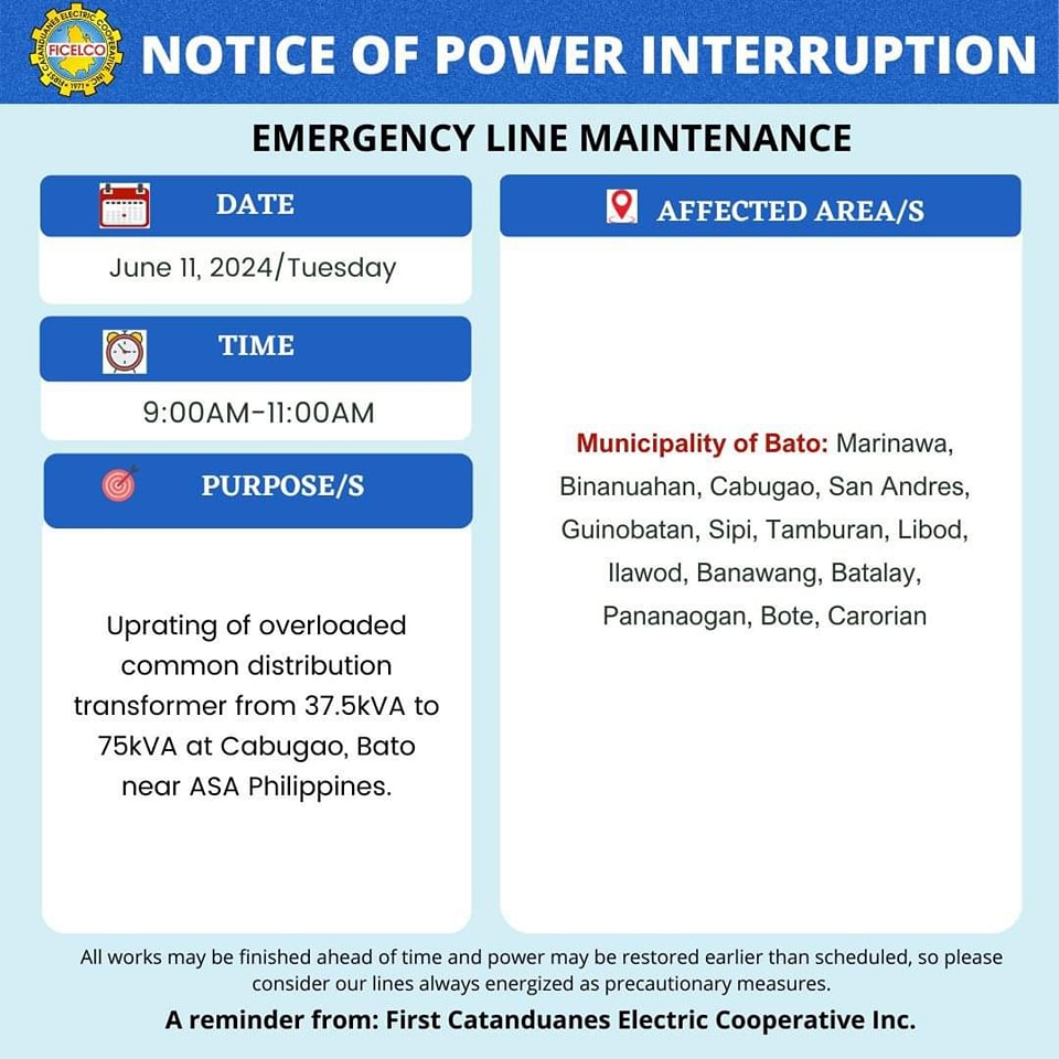 NOTICE OF EMERGENCY... - Radyo Pilipinas Virac Catanduanes