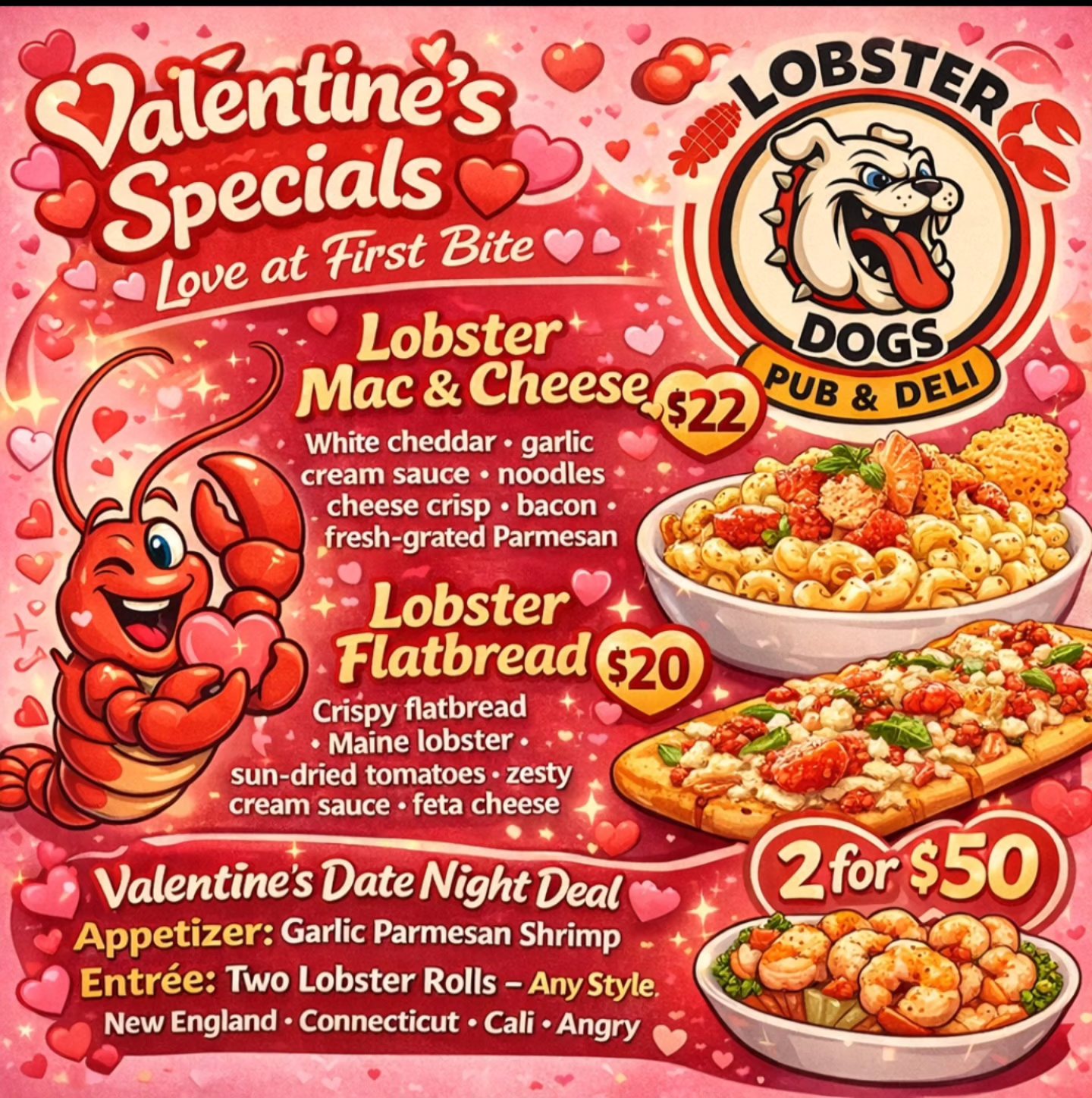 Valentines Menu at... - Lobster Dogs-Food Truck & PUB | Facebook
