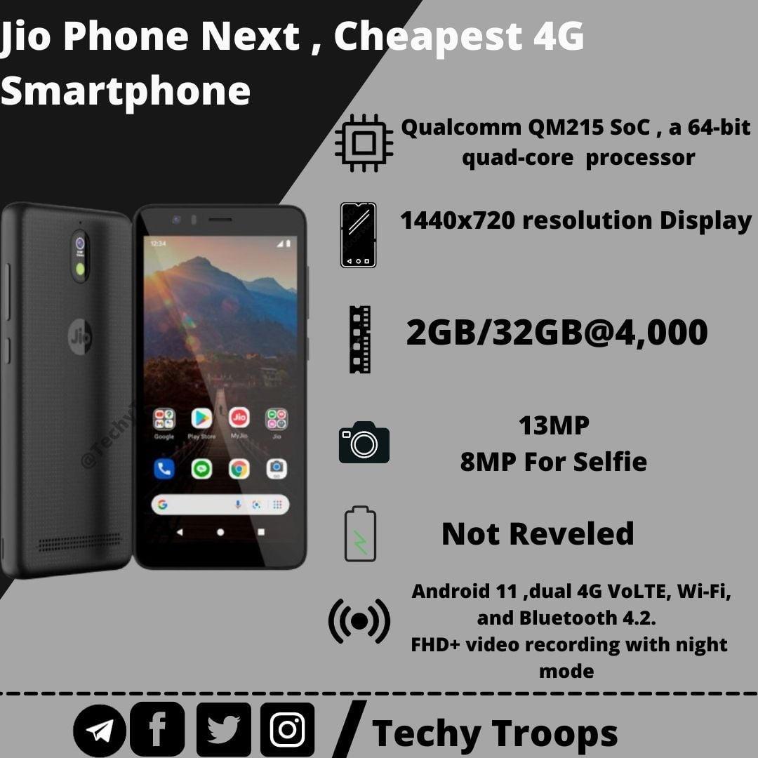 Techy Troops - Jio Phone Next Specification And Price... | Facebook