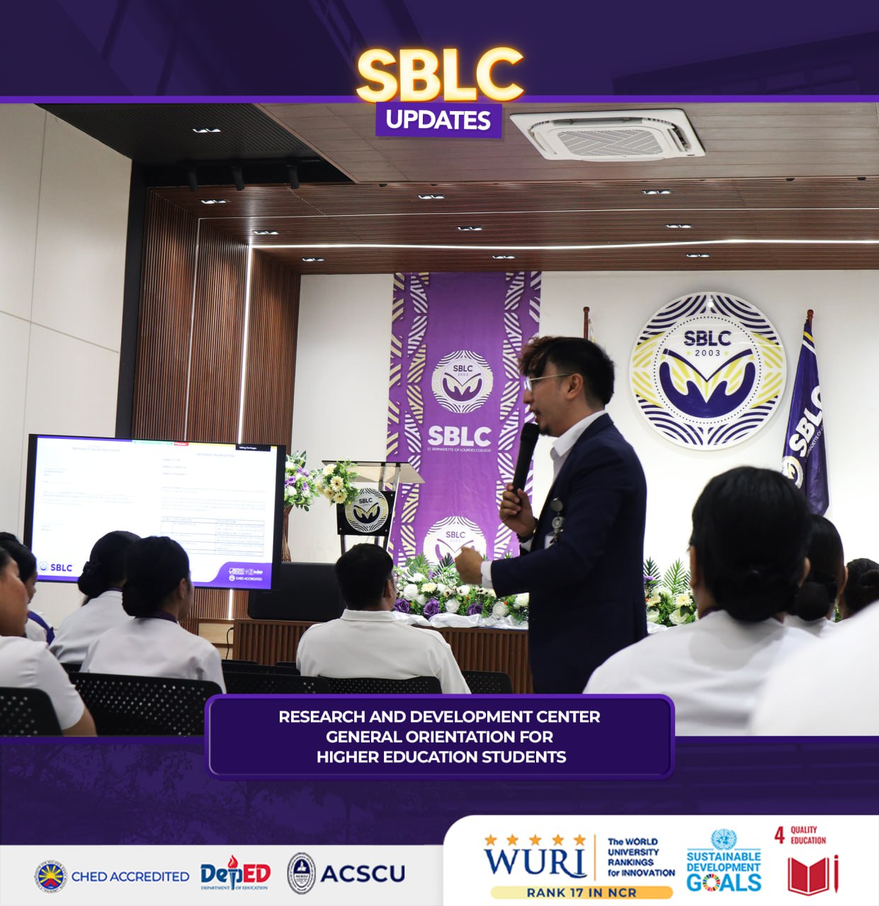 SBLC - Research and Development Center General Orientation... | Facebook