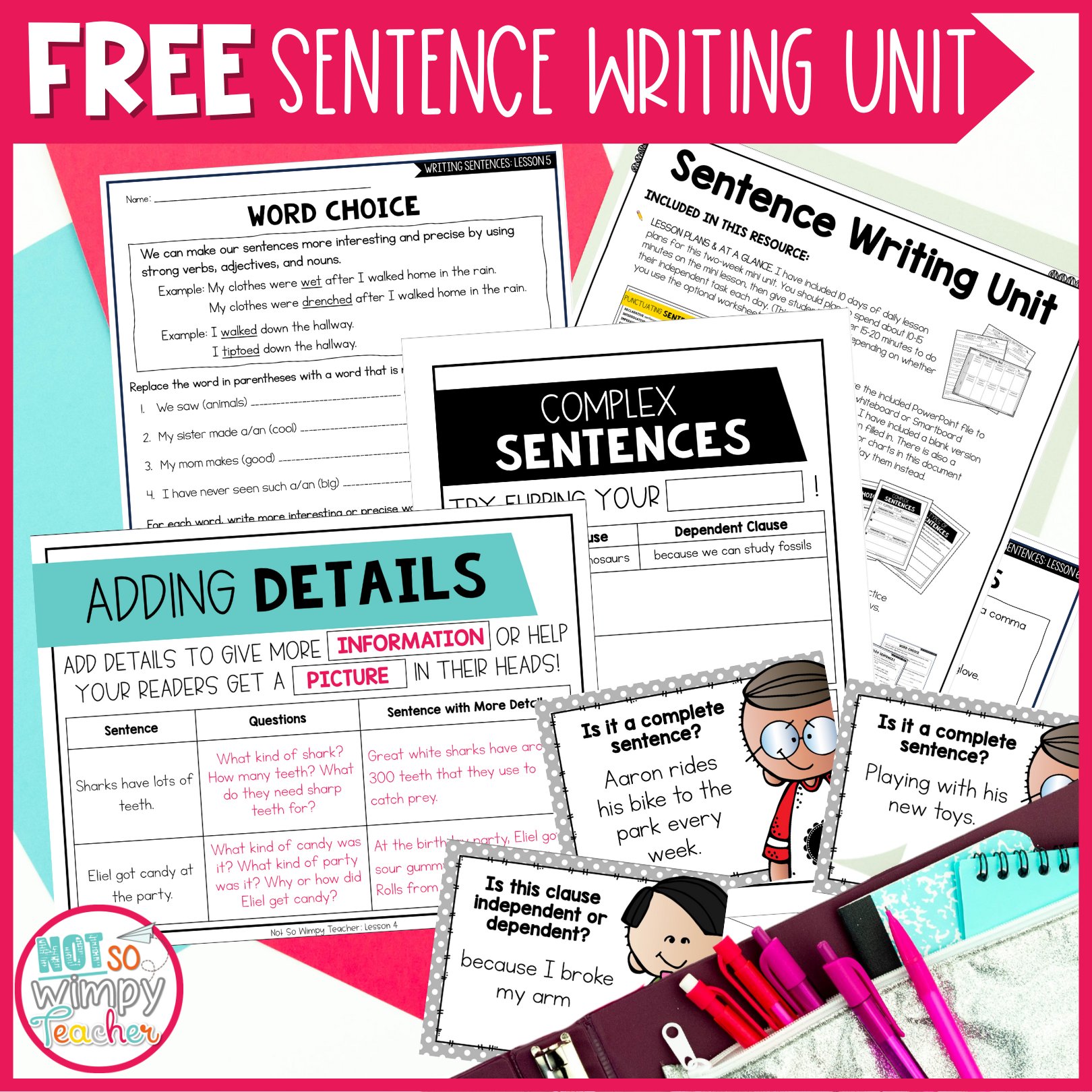This FREE 2-week writing unit... - Not So Wimpy Teacher