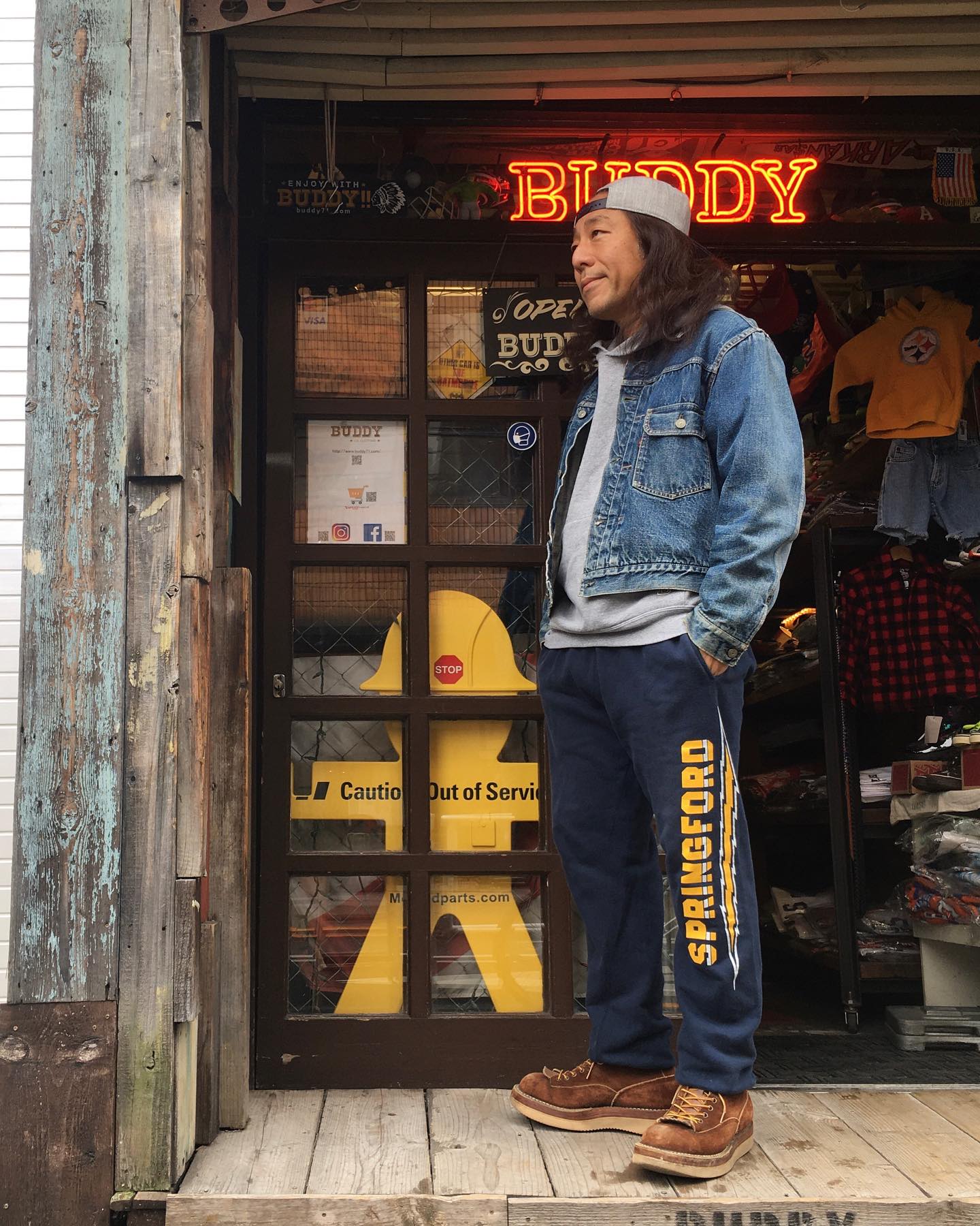 BUDDY - 暖かい予報だったので、オリジナルスウェットパンツを穿いてみ 