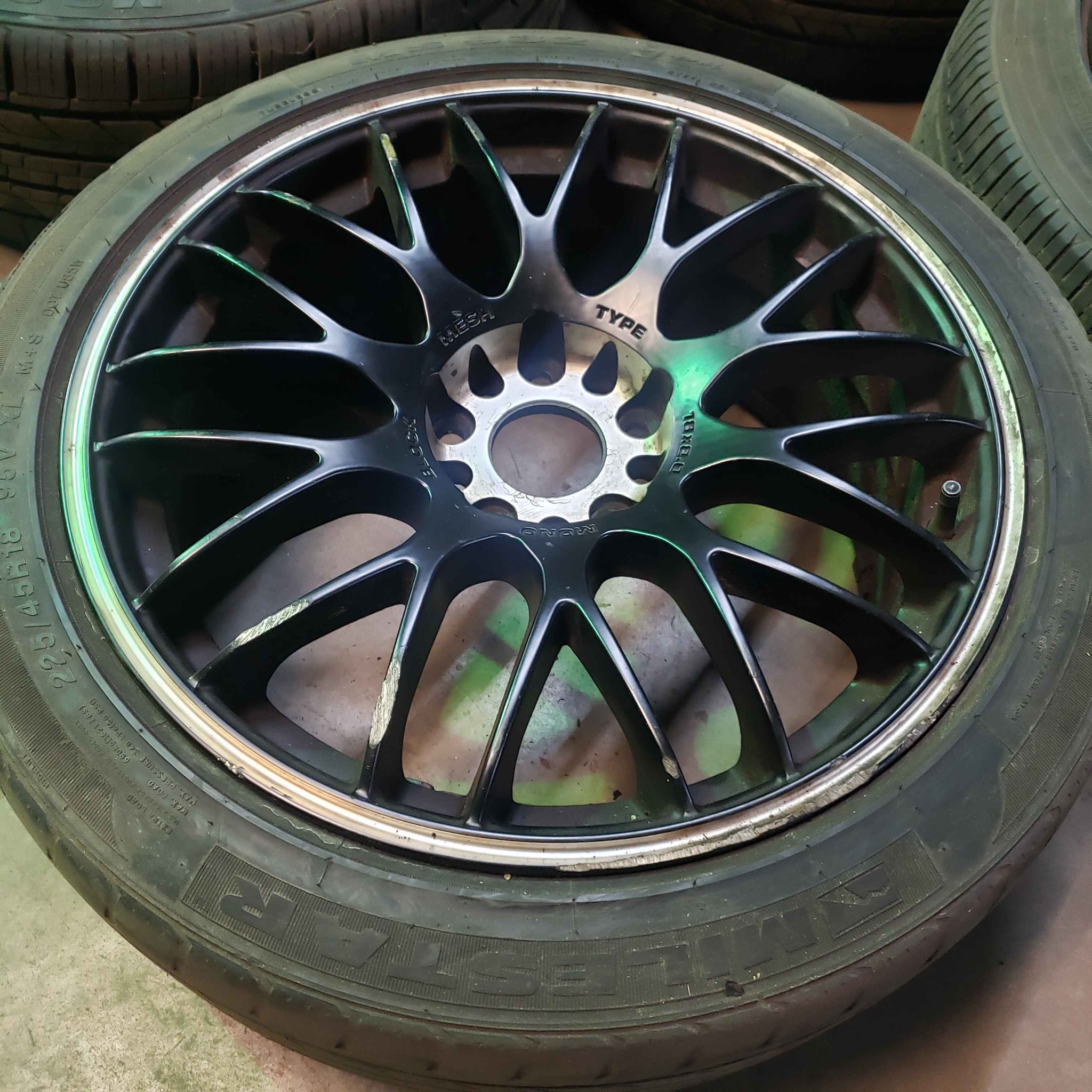 18x8 5x114 set of black mesh wheels, curbed - Car Wheels, Tires & Parts ...