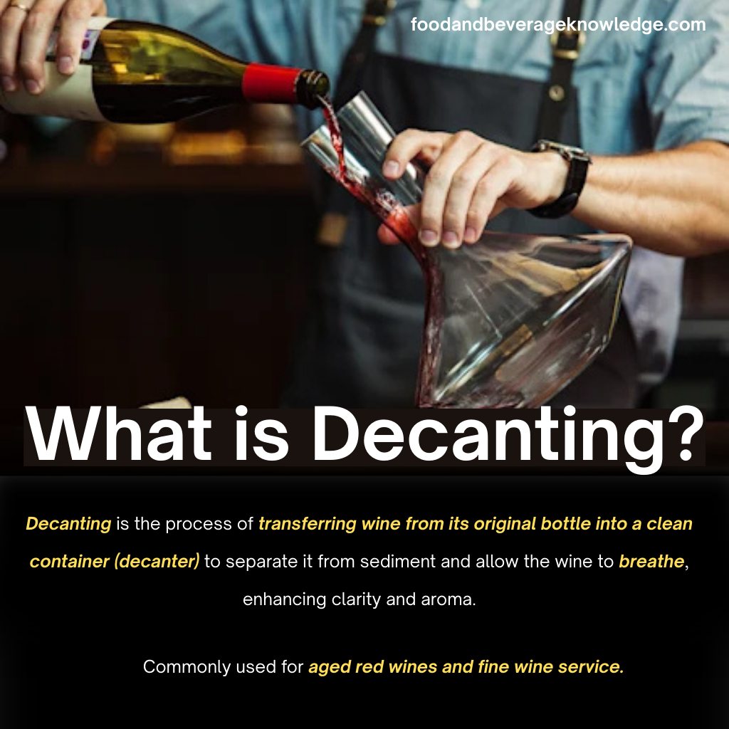 What is Decanting?... - Food and beverage service knowledge | Facebook