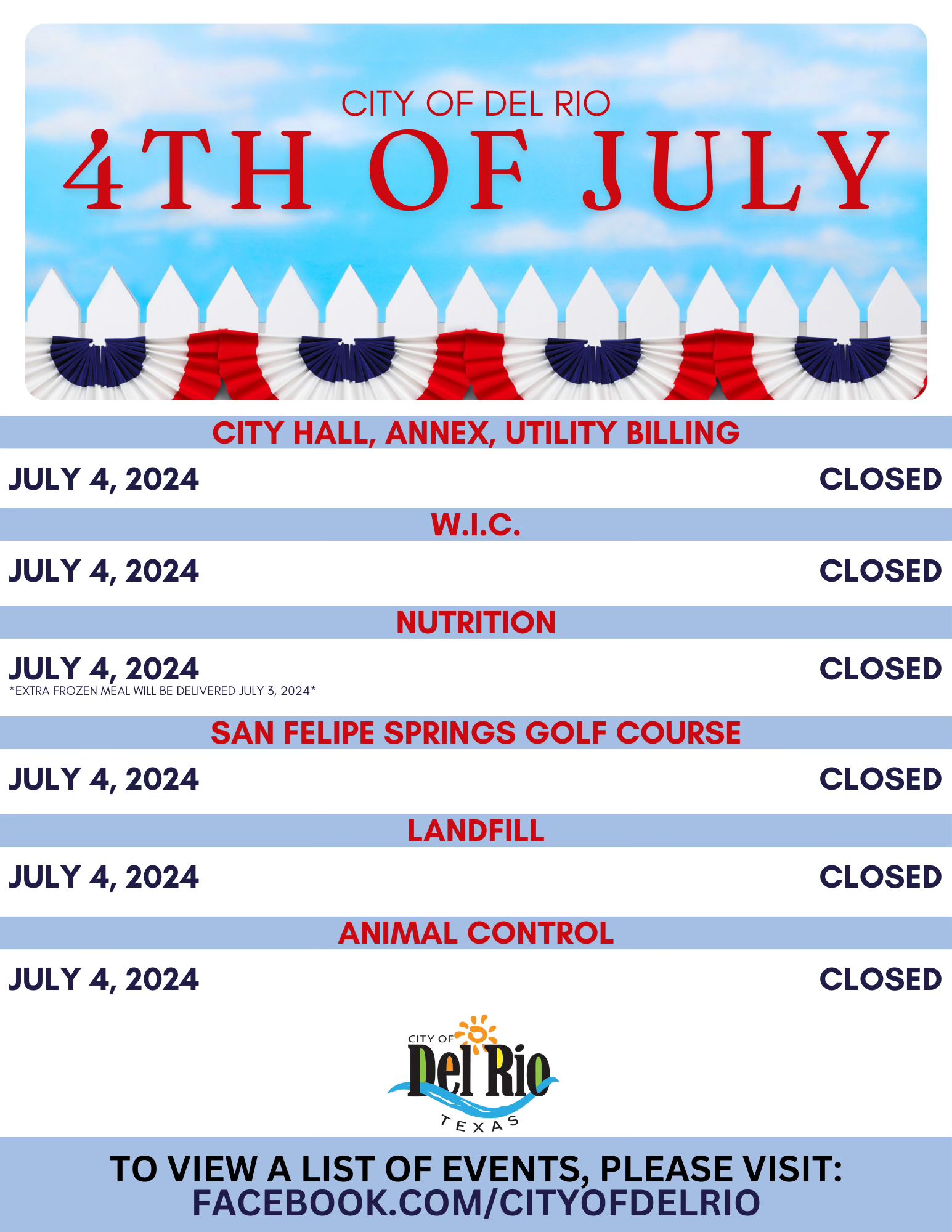The City of Del Rio will be... - City of Del Rio Government | Facebook