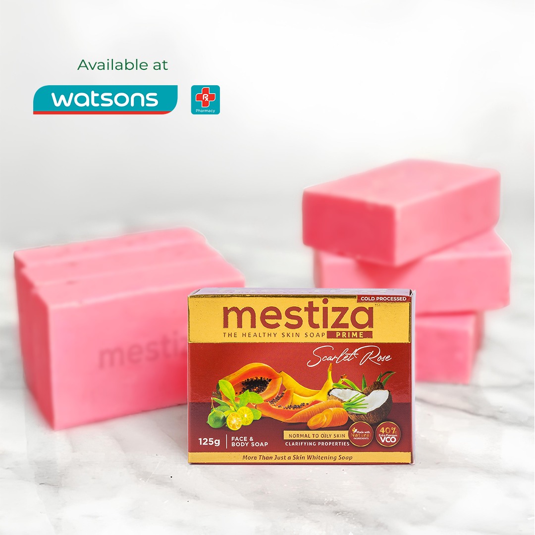 I-reveal ang natural mong glow with Mestiza Scarlet Rose! 🌸✨ This clarifying soap is perfect for normal to oily skin, thanks to its powerful blend of herbal essences and 40% Virgin Coconut