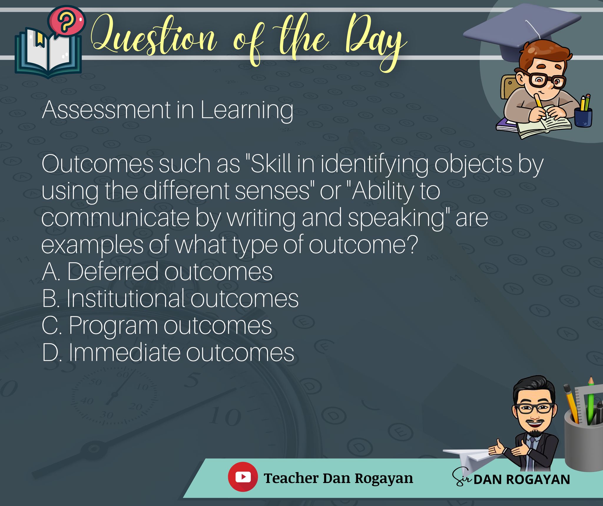 Sir Dan Rogayan - Assessment in Learning Outcomes such... | Facebook