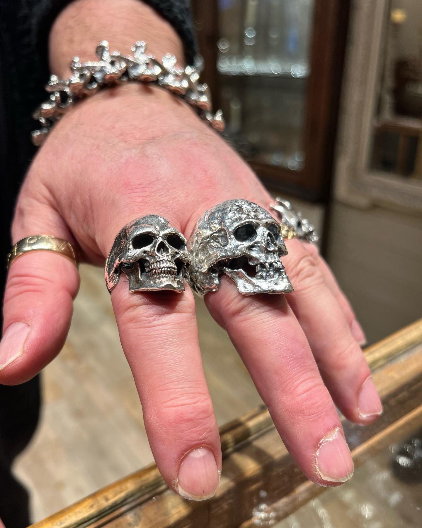 The Great Frog's large skull cuff statement piece