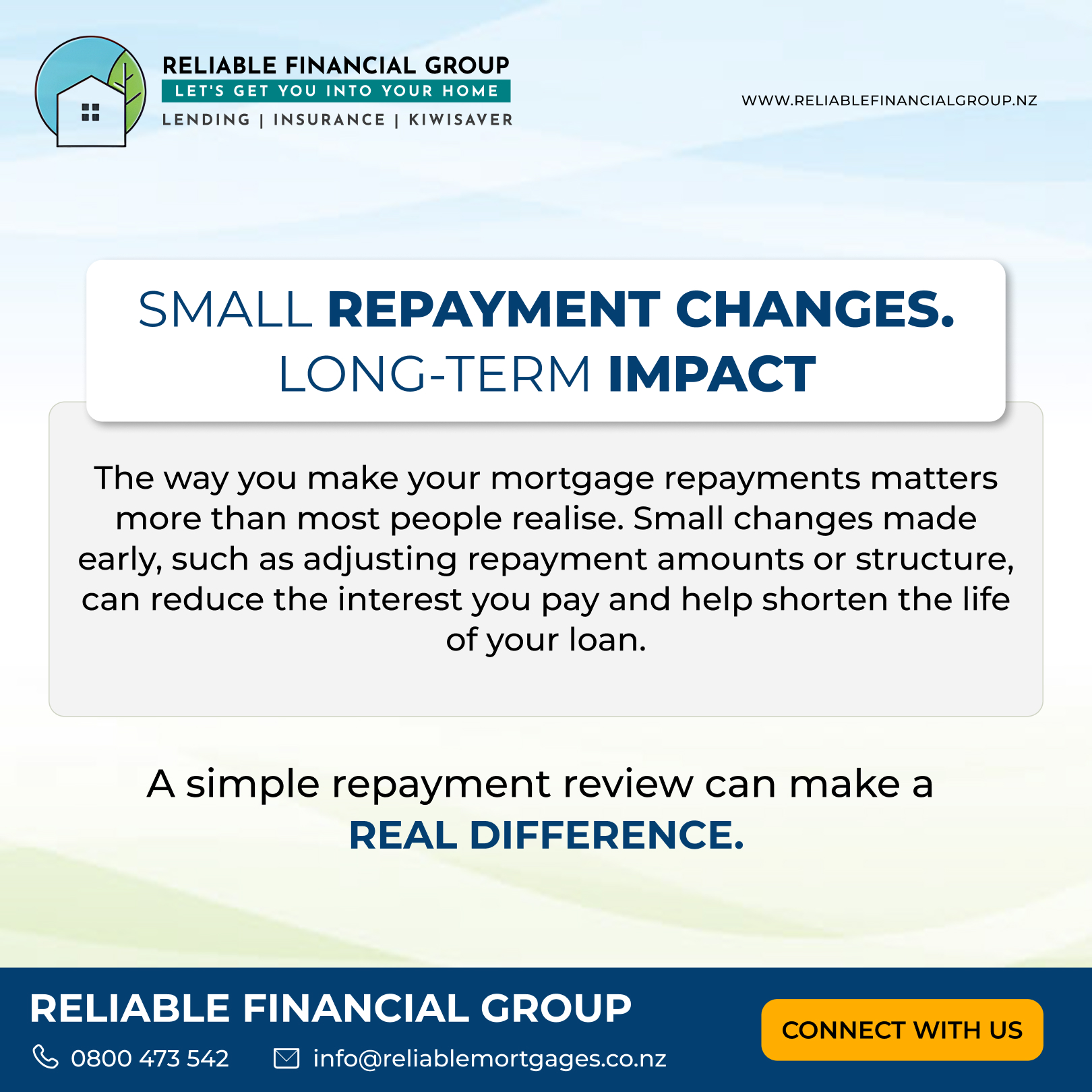 Minor changes to your payment... - Reliable Financial Group | Facebook
