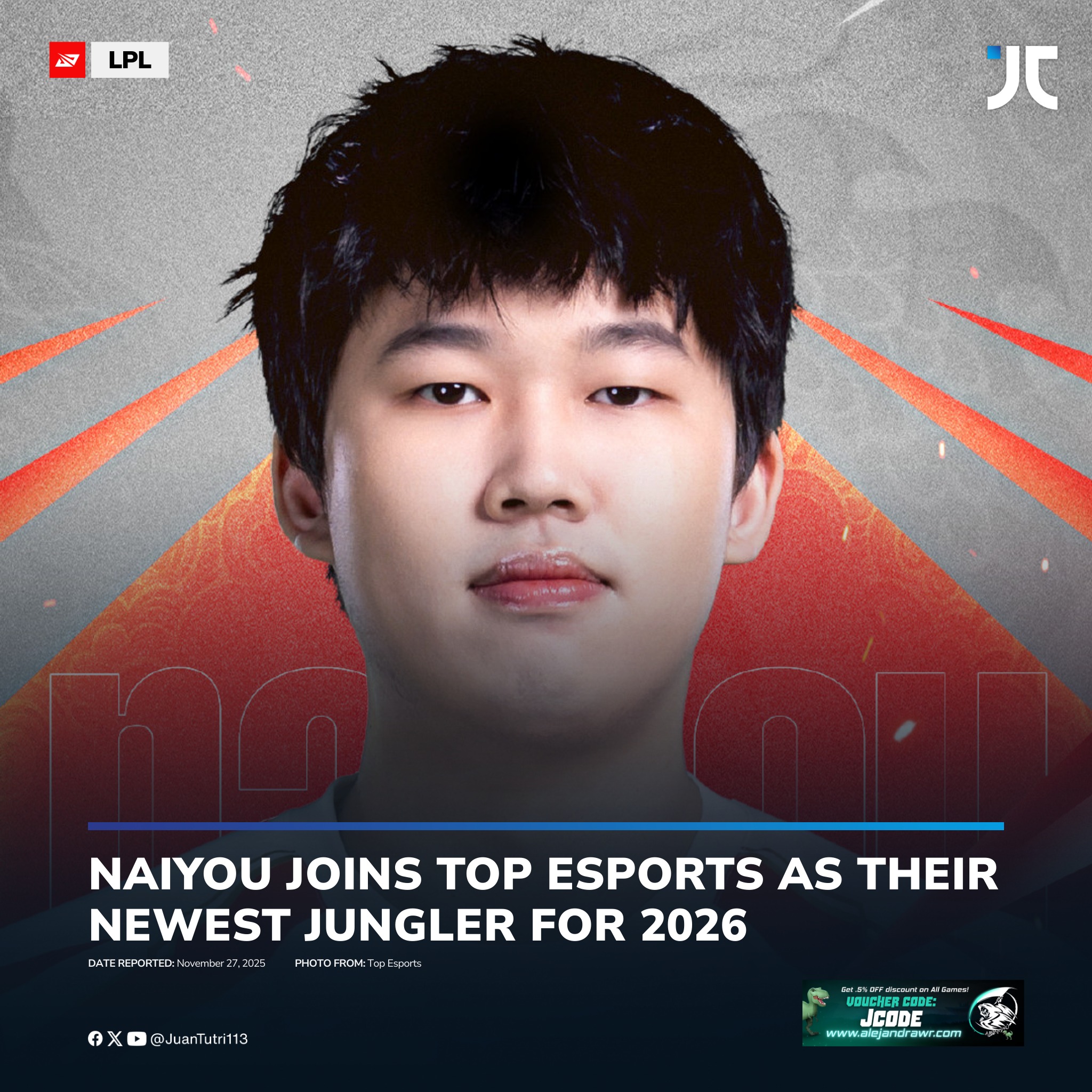 JC - [OFFICIAL] TES NAIYOU. Former Ninjas in Pyjamas jungler will join ...