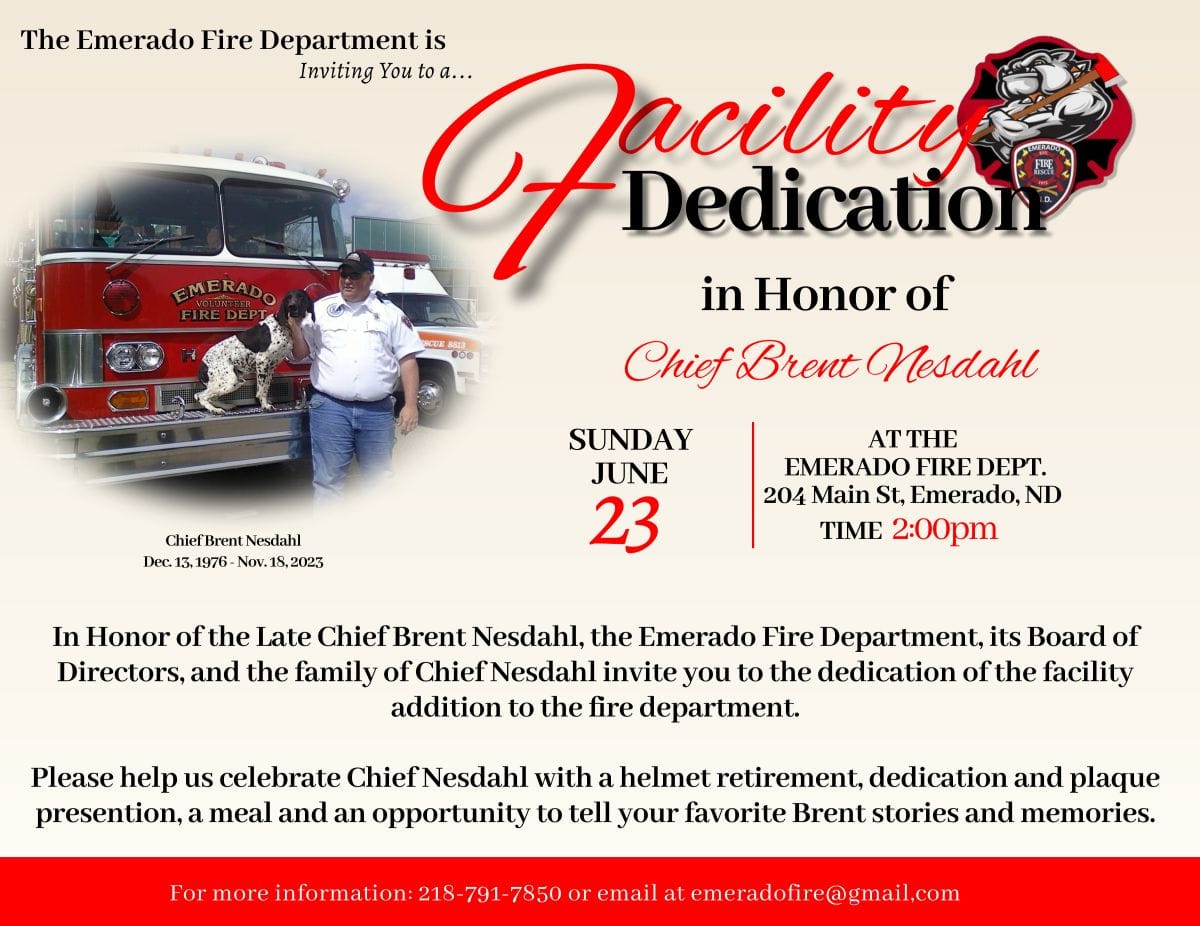 Emerado Volunteer Fire Department - For anyone who cannot make it for ...