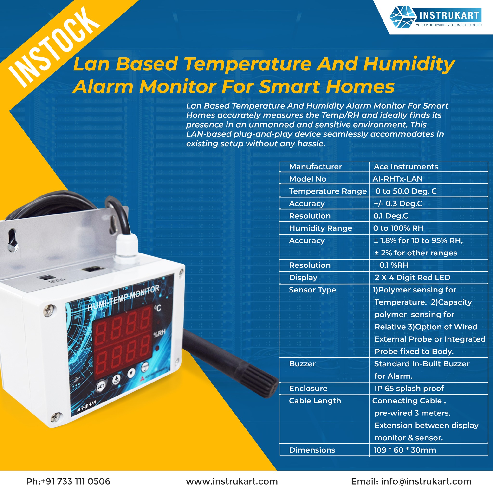 Lan Based Temperature And Humidity... - Instrukart Holdings