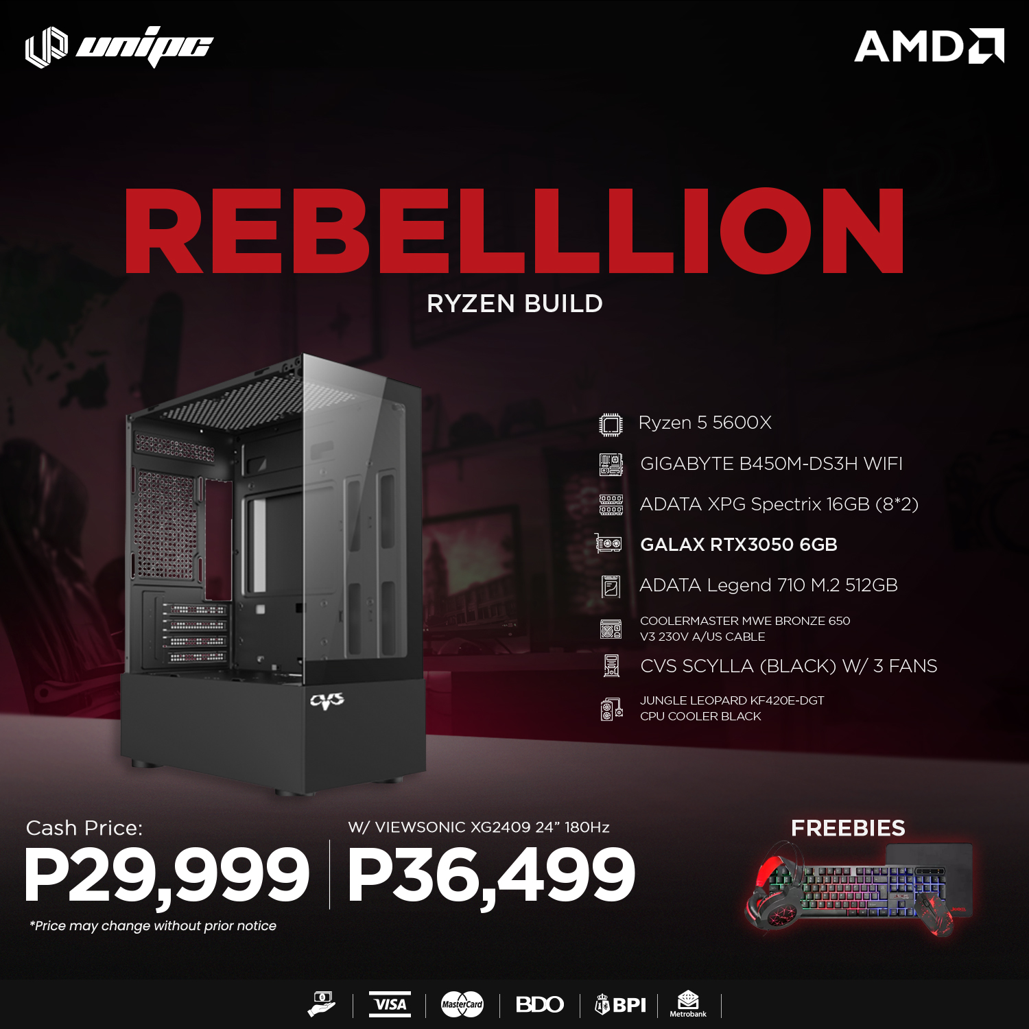 UniPC - Rise above the grind with REBELLION RYZEN BUILD!Smooth gameplay ...