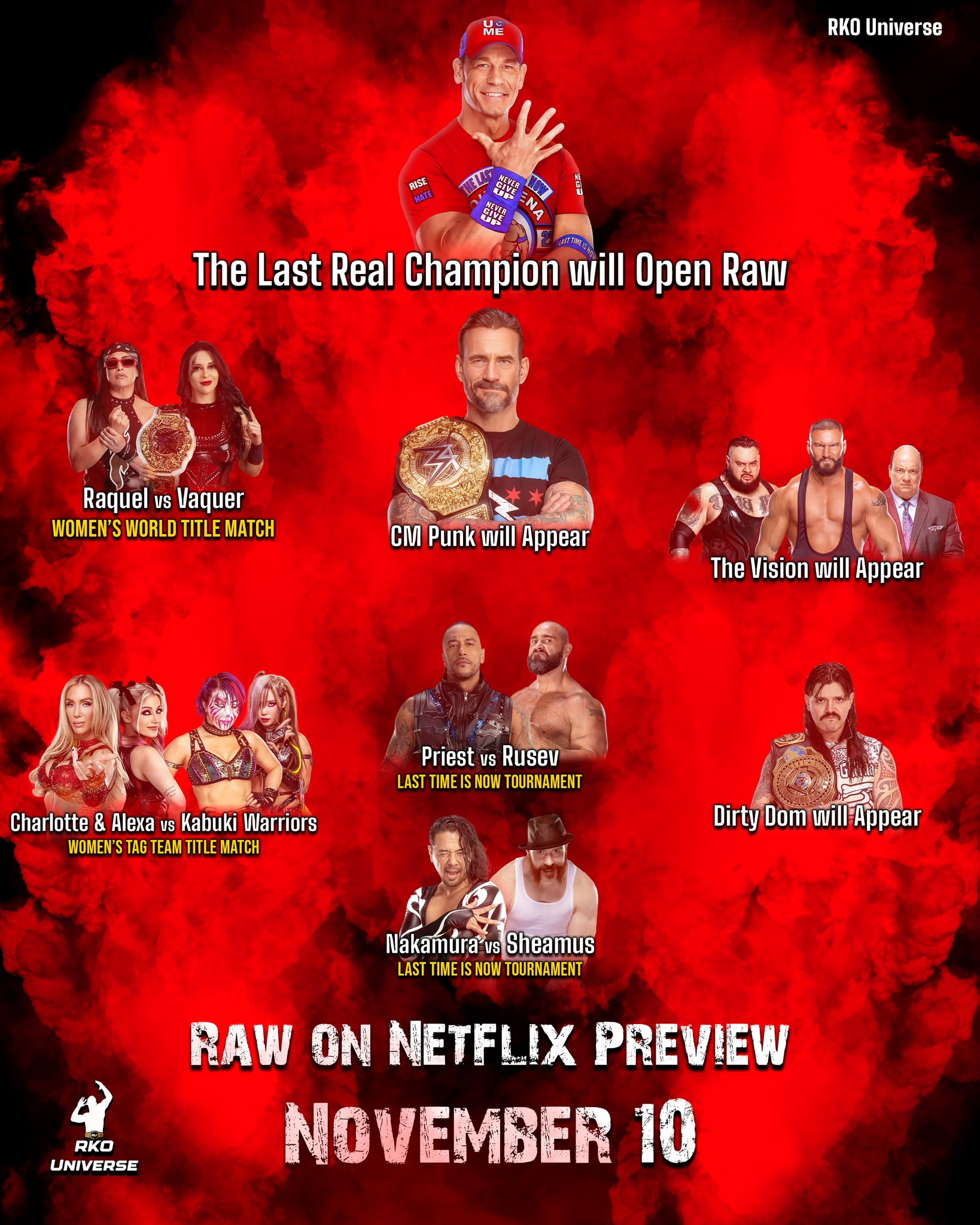 RKO - WWE Raw Preview, Boston, Massachusetts, November 10, 2025: - John ...