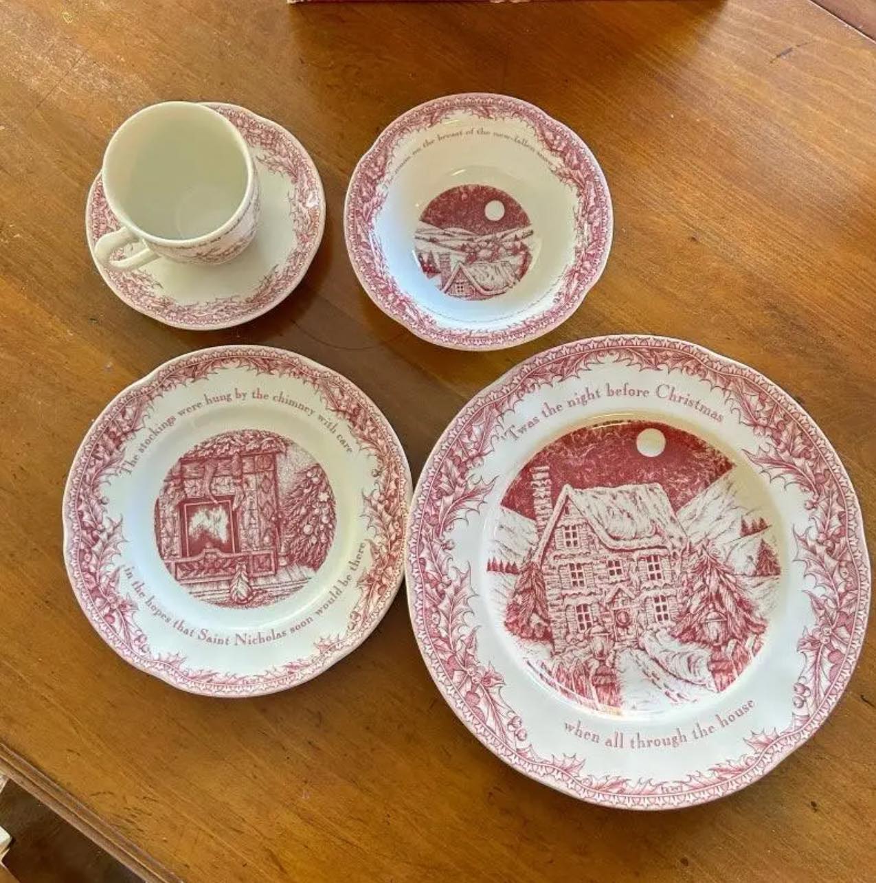 On The 23rd Day Of Advent Our 22-piece dinner set is painted
