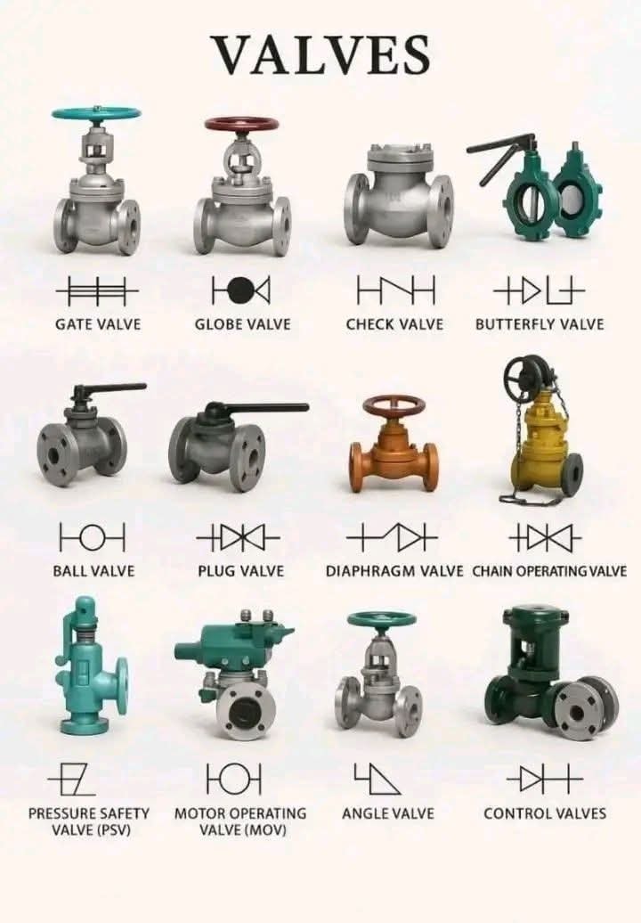 Piping - Types of Valves and Its Symbols | Facebook